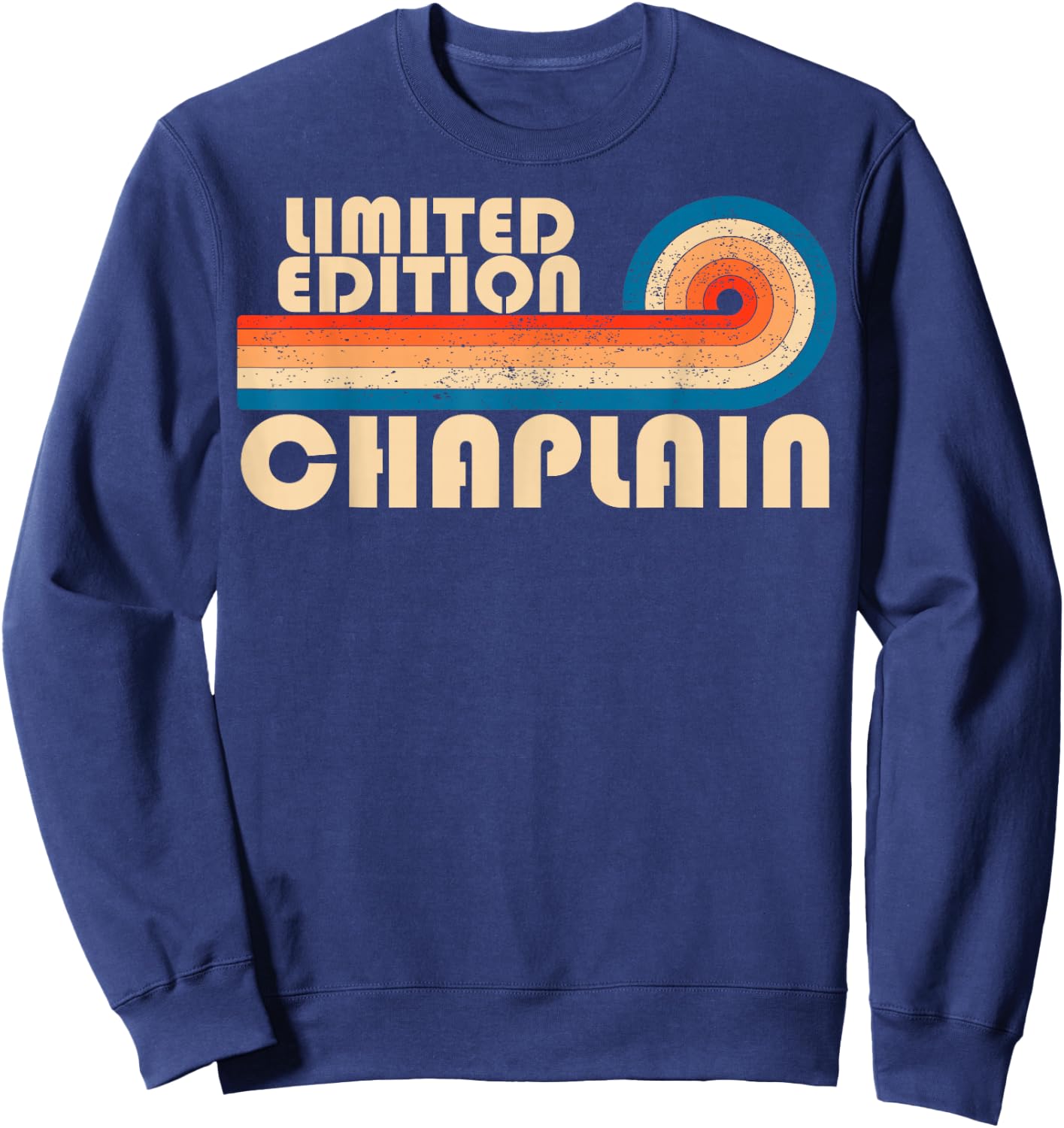 CHAPLAIN Retro 70s 80s Sunset Stripe Sweatshirt - Sweatshirt | Navy