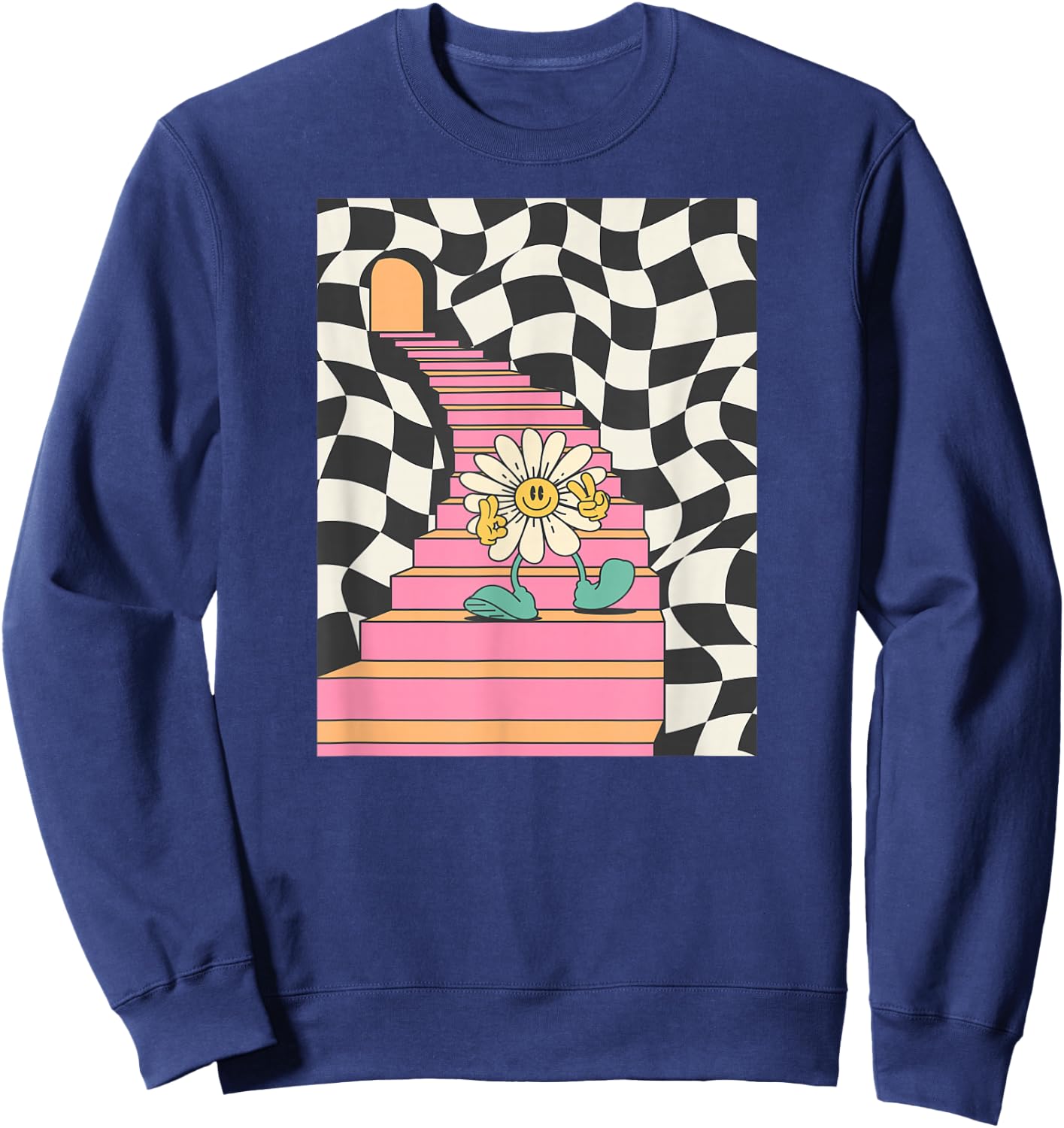 Trippy Flower Sweatshirt - Sweatshirt | Navy