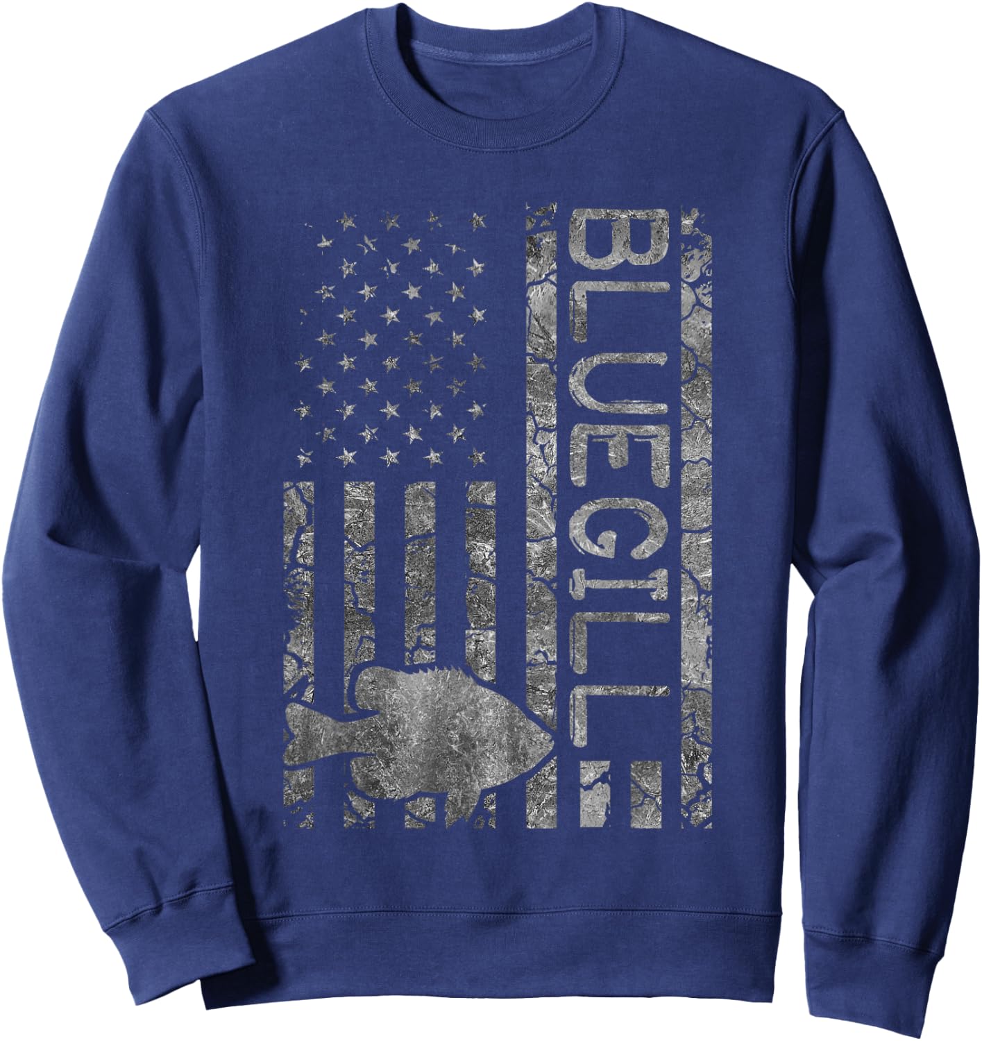 Bluegill Lover Design Women American Flag Bluegill Sweatshirt - Sweatshirt | Navy