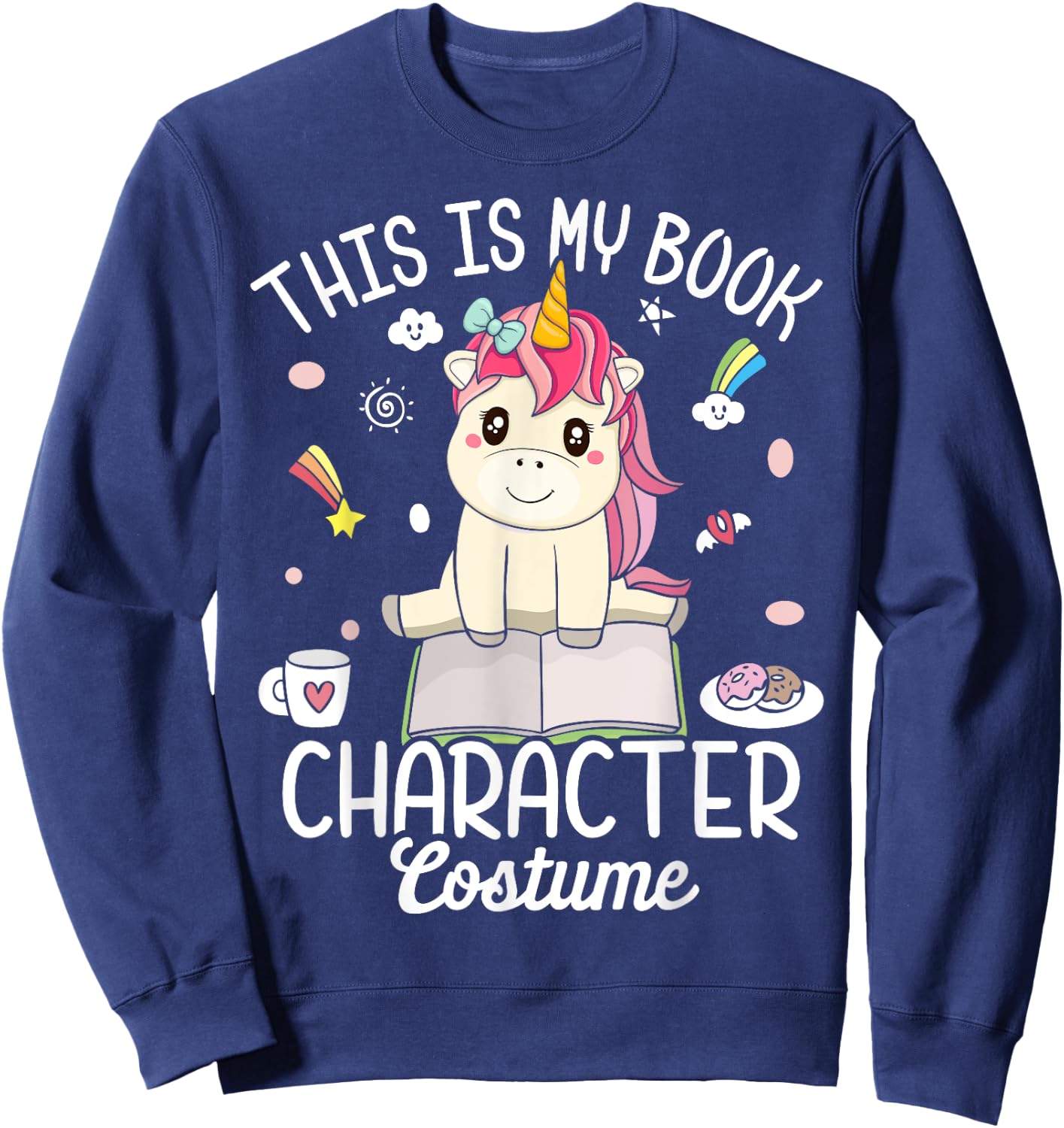 Book Character Costume Book Reader Girl Book Lover Sweatshirt - Sweatshirt | Navy