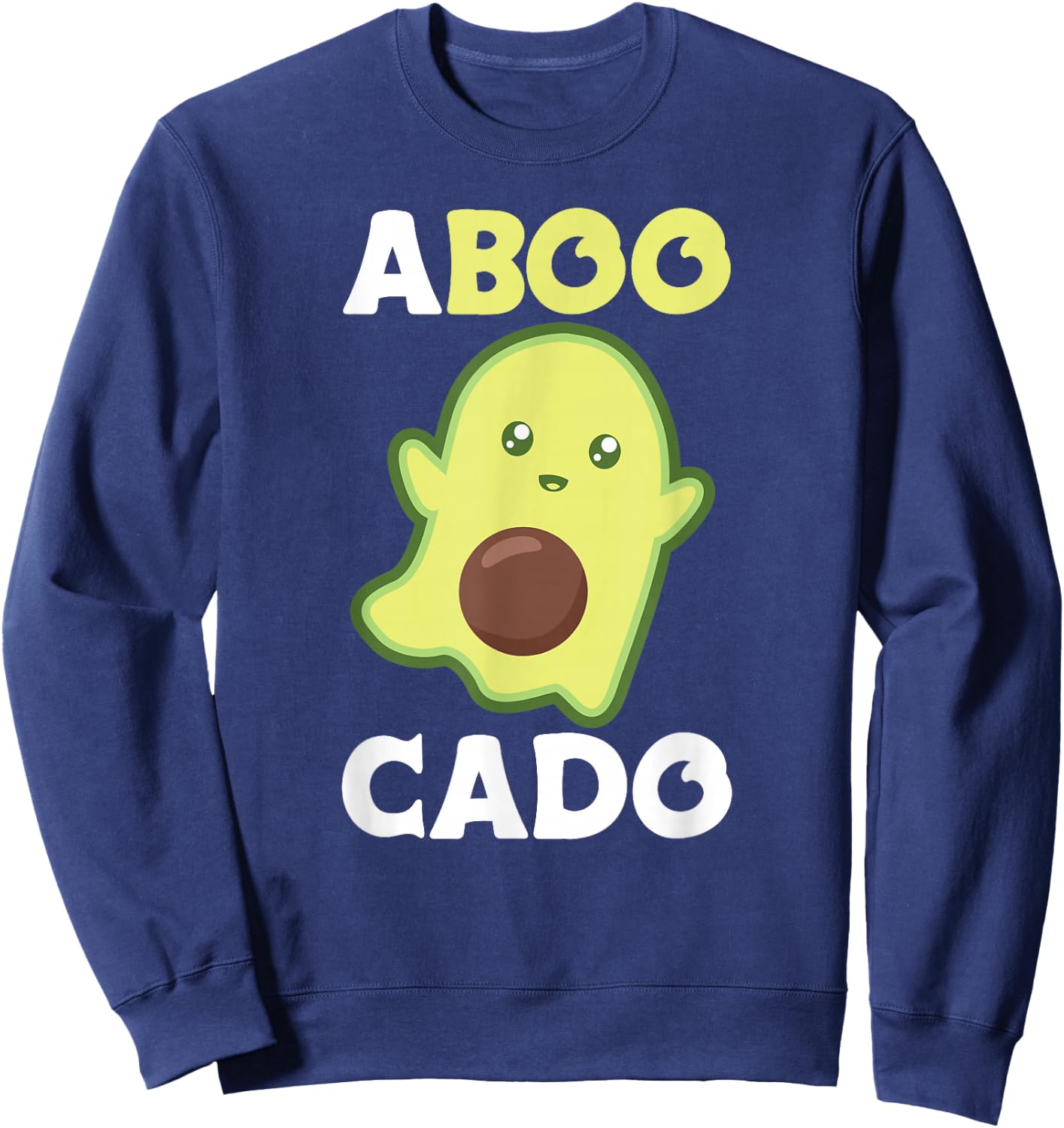Avocado Ghost For Halloween Funny Avocados Pun Sweatshirt - Sweatshirt | Navy
