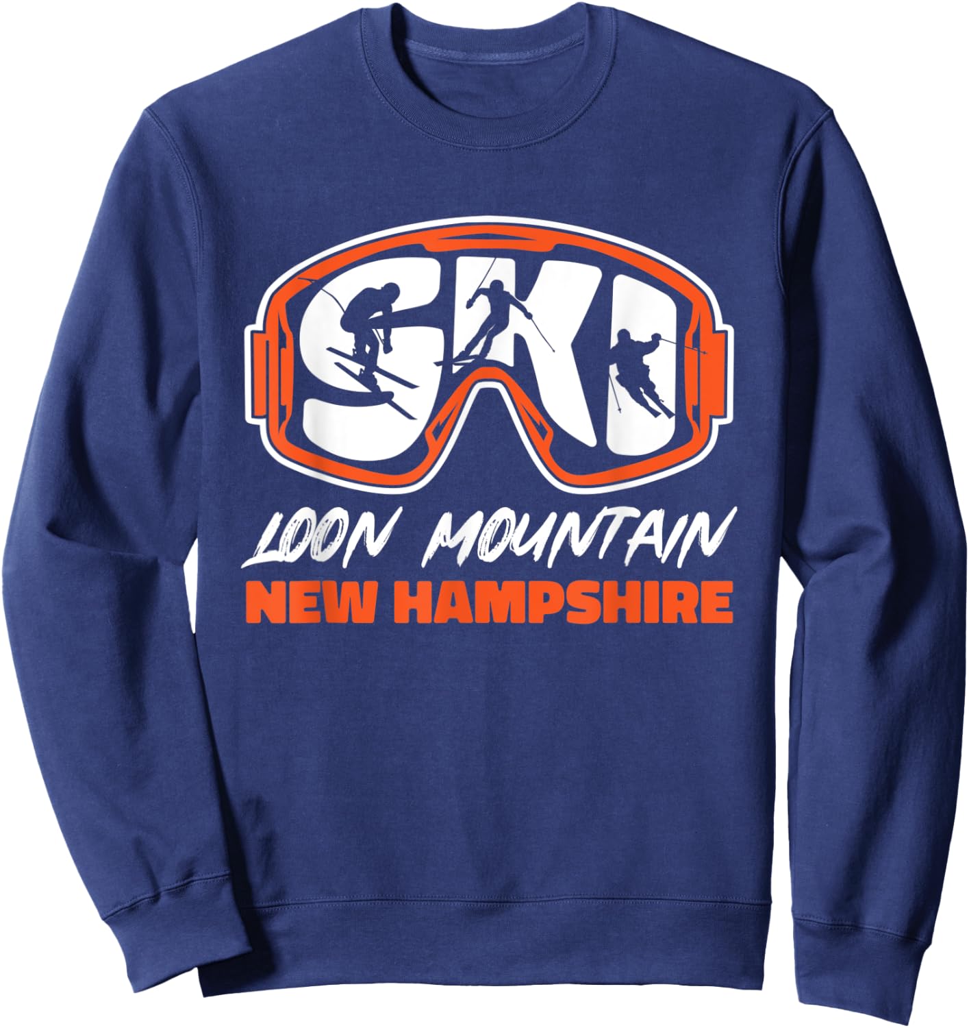 Ski Loon Mountain New Hampshire Skiing Moutain Skier Sweatshirt - Sweatshirt | Navy