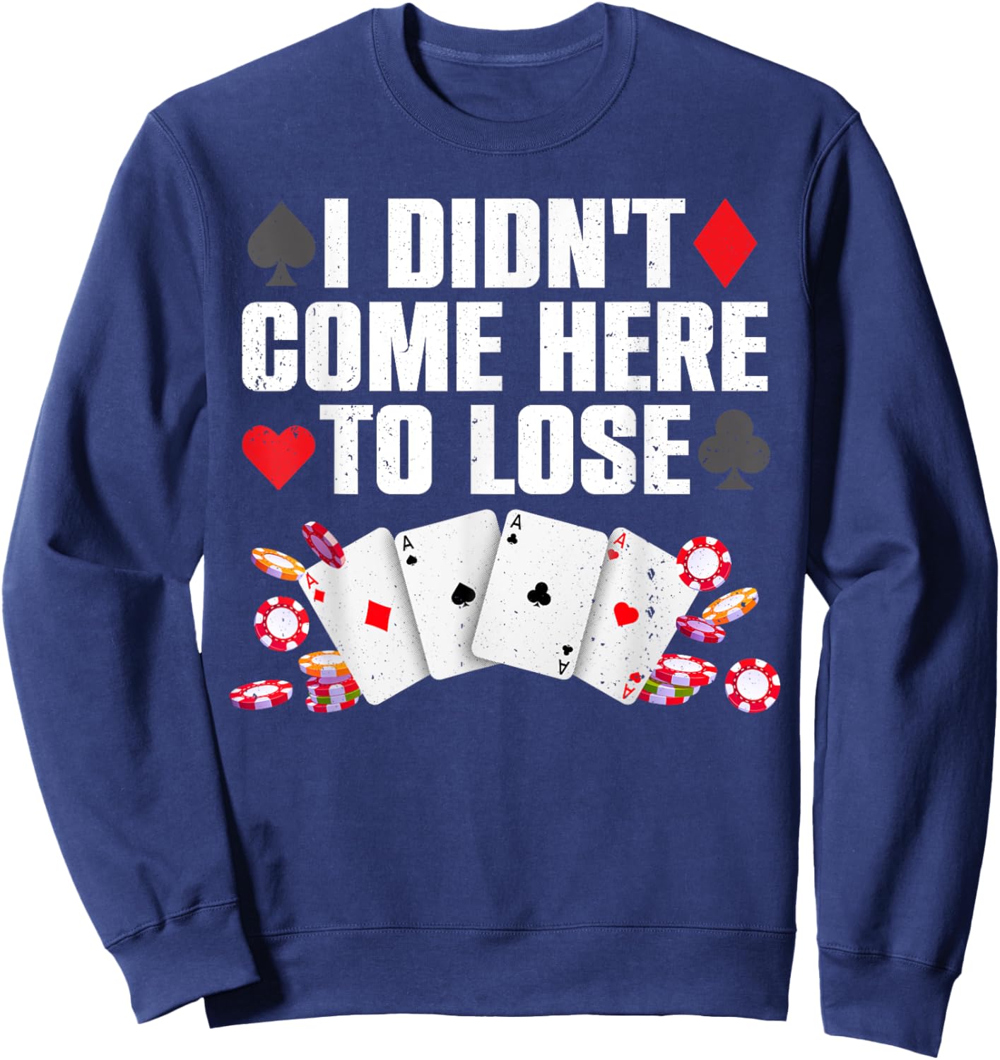 Cool Poker Player Art Women Casino Lover Gamblers Sweatshirt - Sweatshirt | Navy