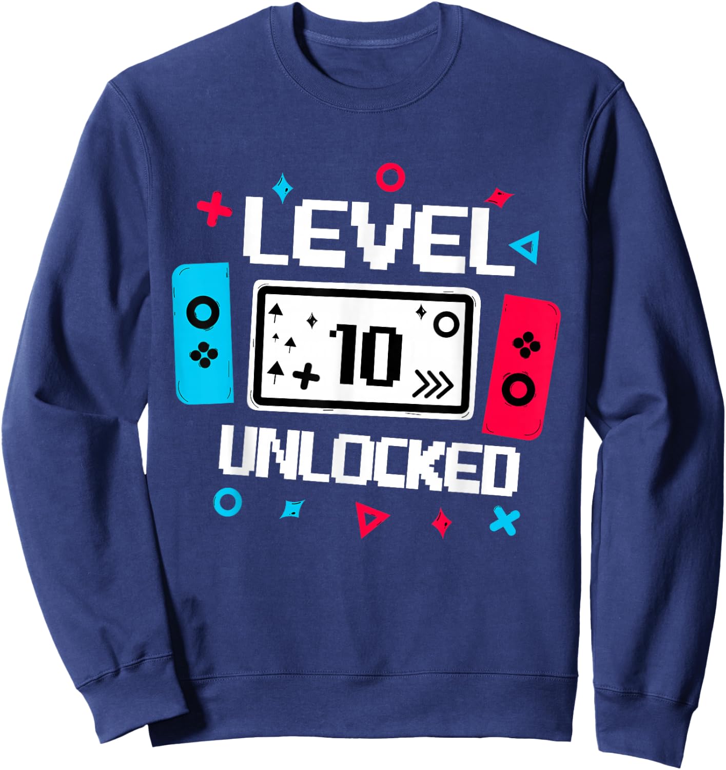Level 10 unlocked Gamer 10th Birthday Gift Video Game lovers Sweatshirt - Sweatshirt | Navy