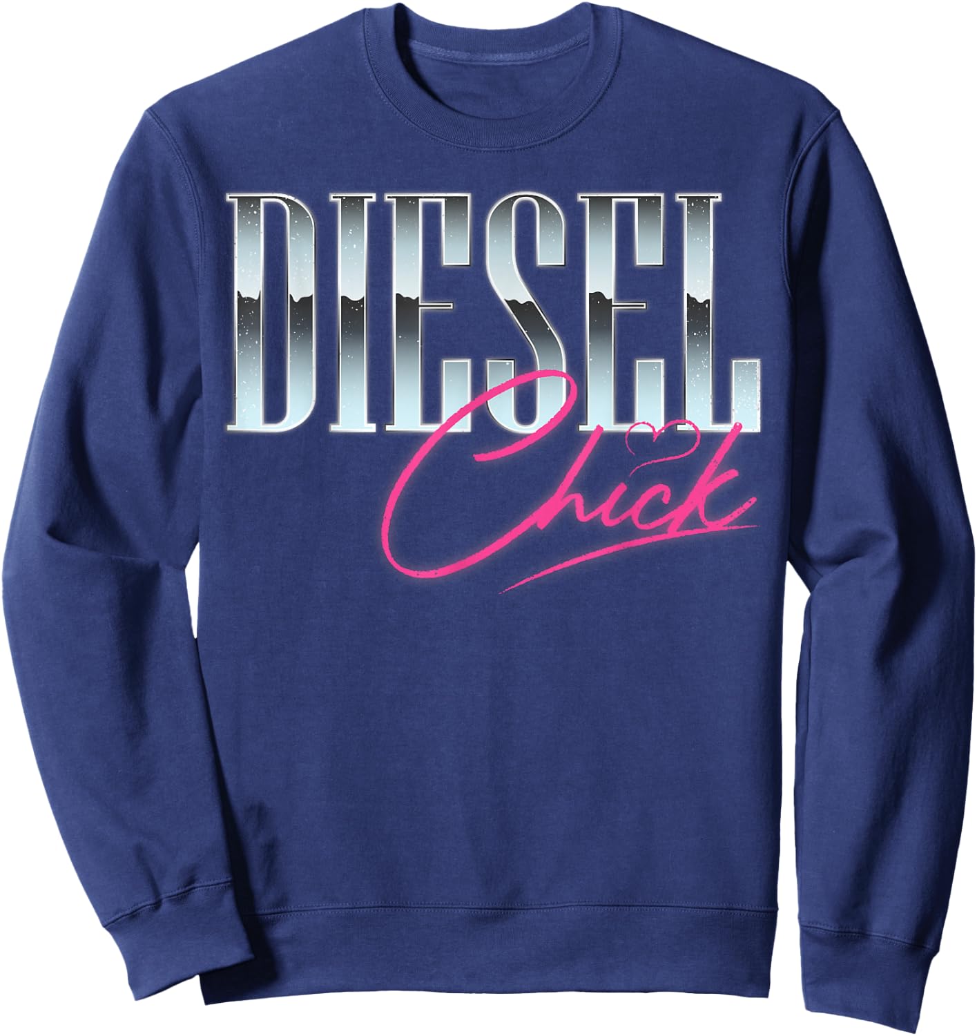 Diesel Chick Trucker Truck Driver Funny Women Retro Vintage Sweatshirt - Sweatshirt | Navy
