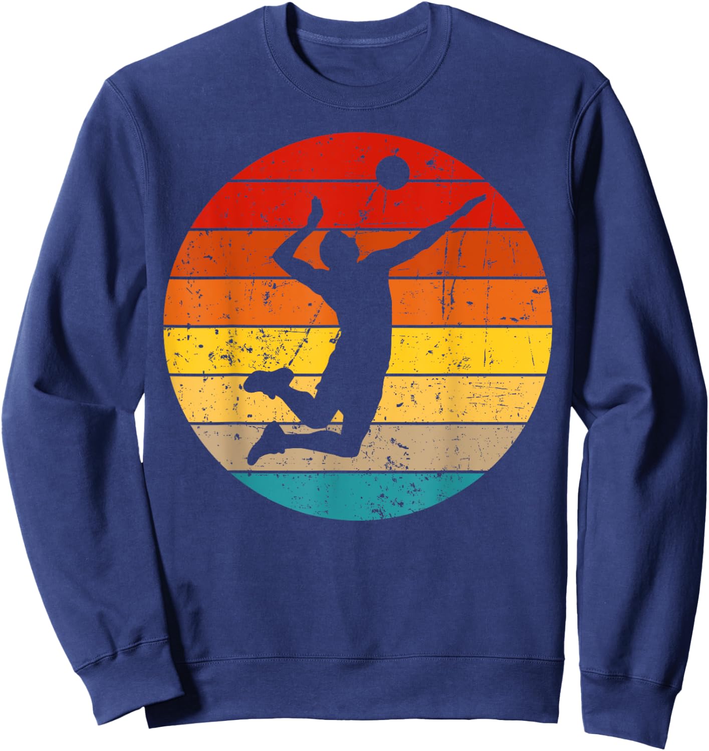 Vintage Volleyball Design Women Volleyball Player Sweatshirt - Sweatshirt | Navy