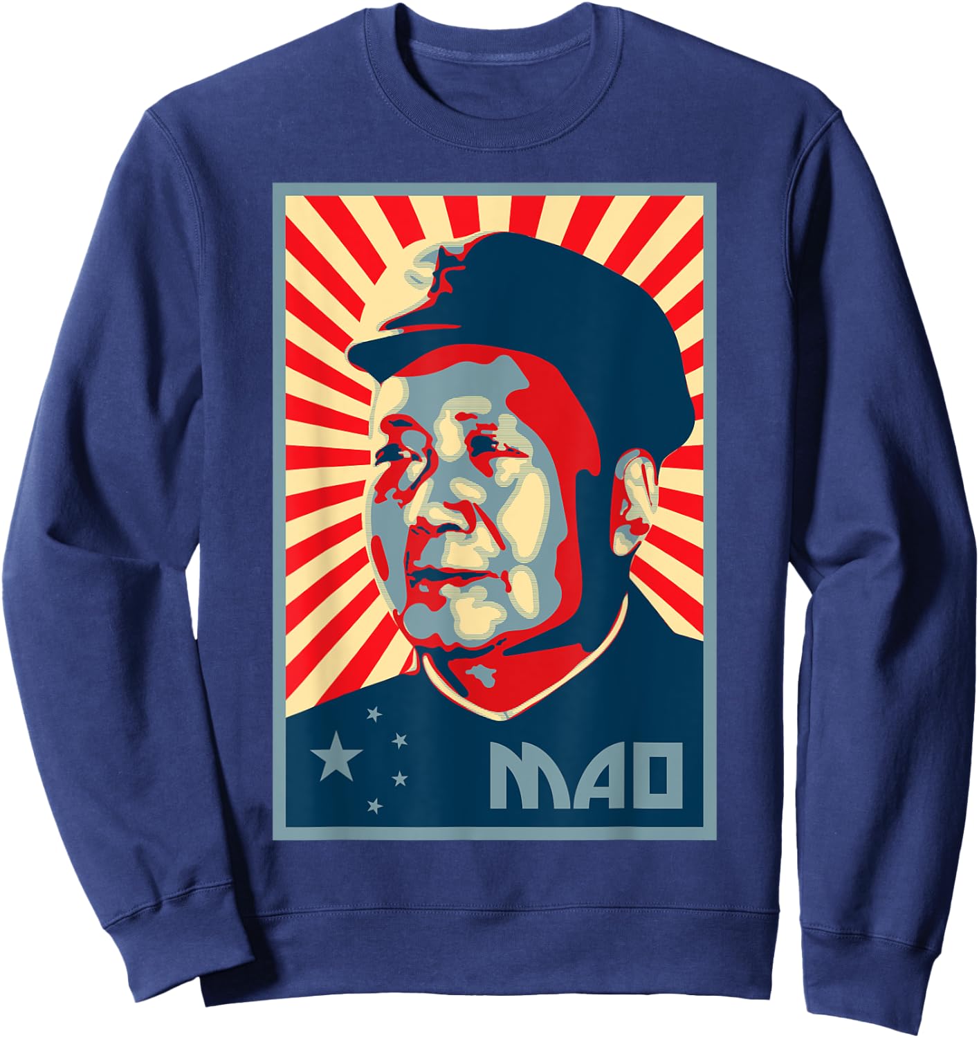 Mao Zedong Tse Tung Chairman Mao China Chinese Patriot Sweatshirt - Sweatshirt | Navy