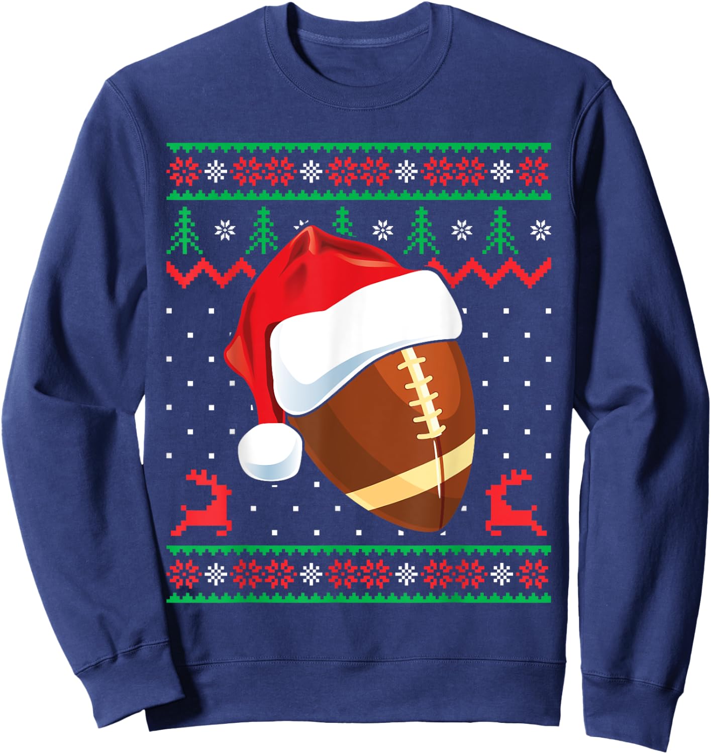 Funny Football Ugly Christmas Sweater Boys Sports Xmas Sweatshirt - Sweatshirt | Navy