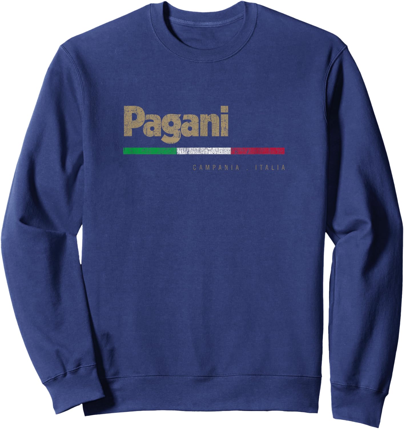 Pagani Italian City Retro Italy Flag Sweatshirt - Sweatshirt | Navy