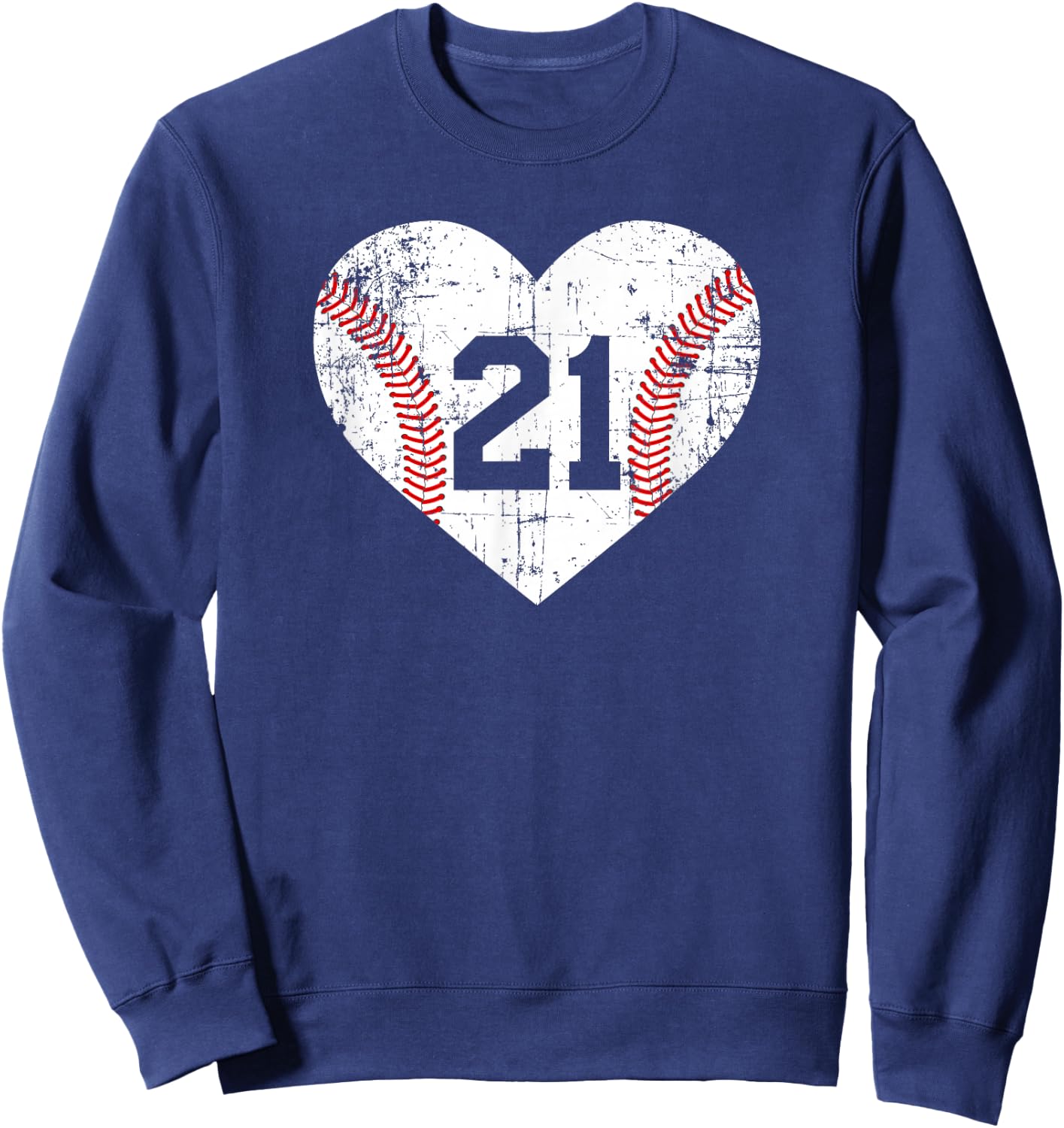 Vintage Baseball 21 Jersey Number Sweatshirt - Sweatshirt | Navy