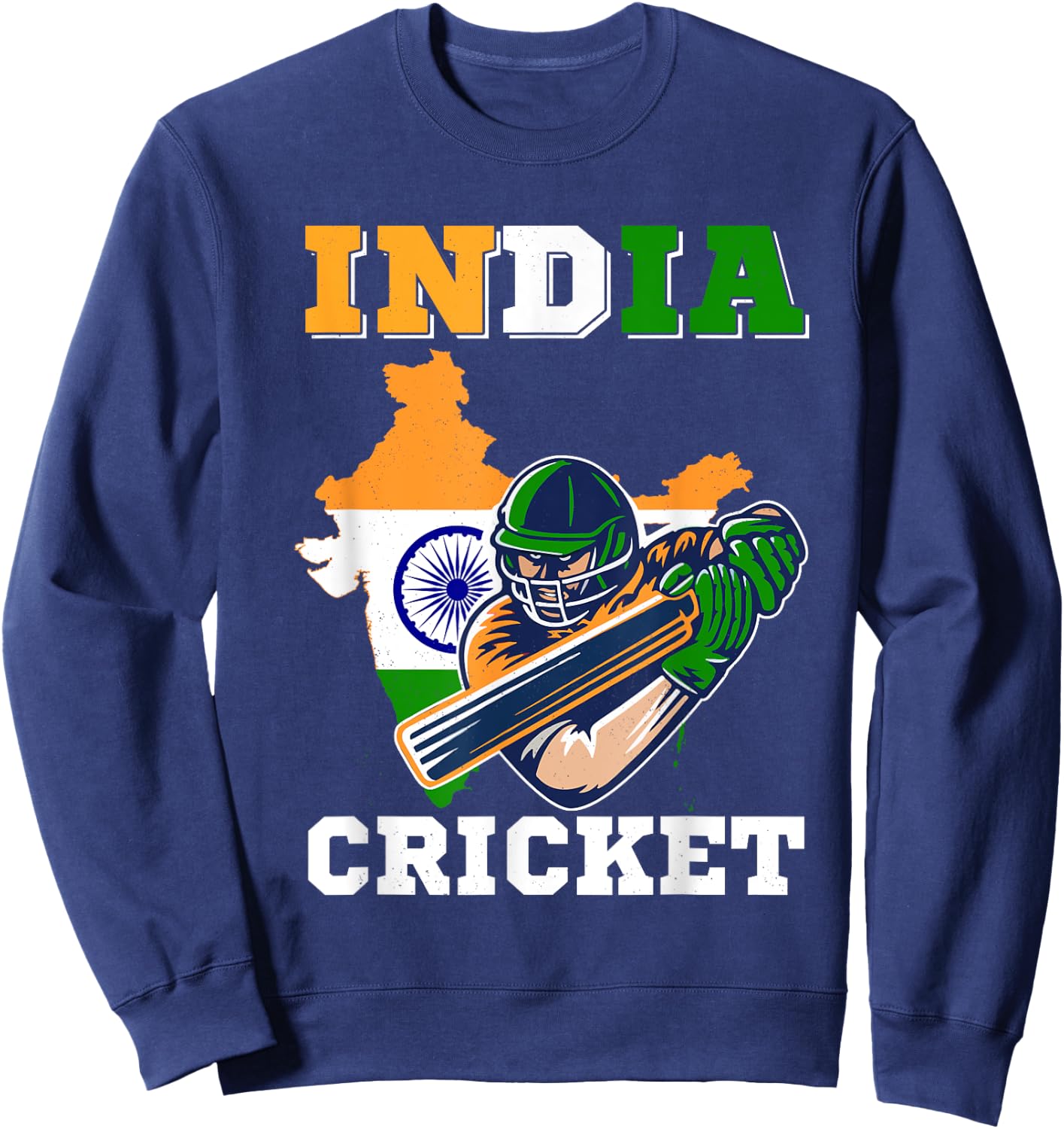 India Cricket Player Flag Jersey Indian Sports Sweatshirt - Sweatshirt | Navy
