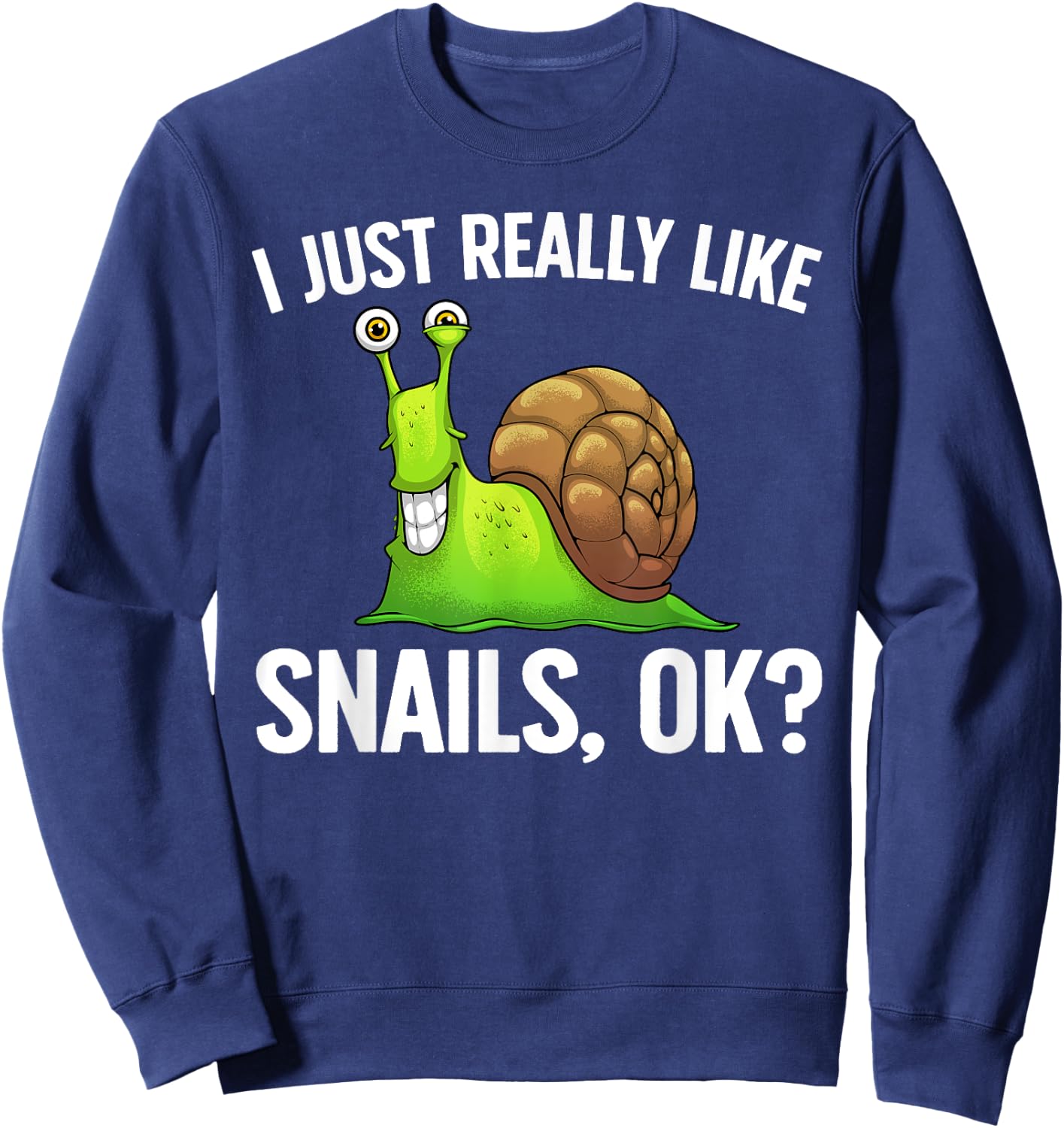 Cute Snail Design Women Kids Gastropod Snail Lovers Sweatshirt - Sweatshirt | Navy