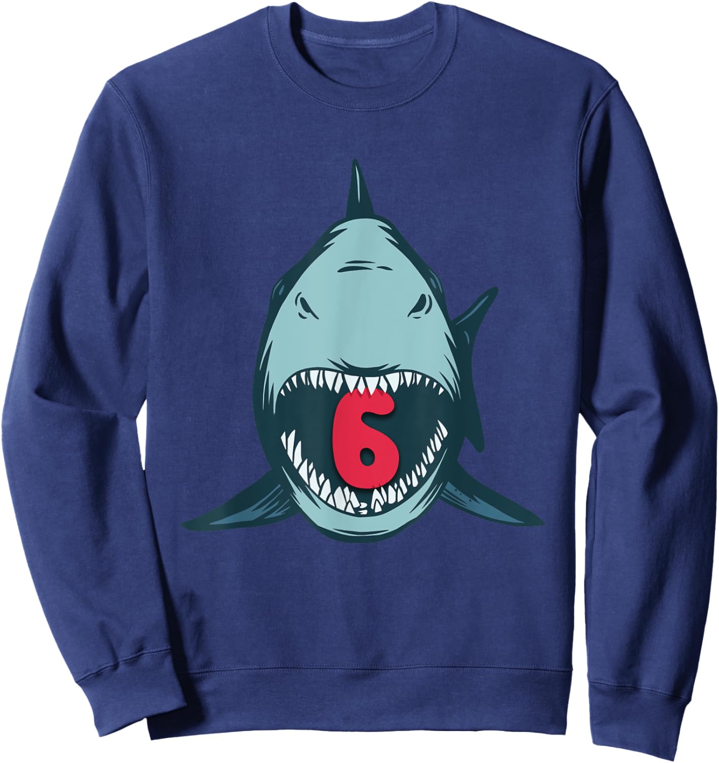 Megalodon Shark 6th Birthday 6 Years Megalodon Birthday Sweatshirt - Sweatshirt | Navy