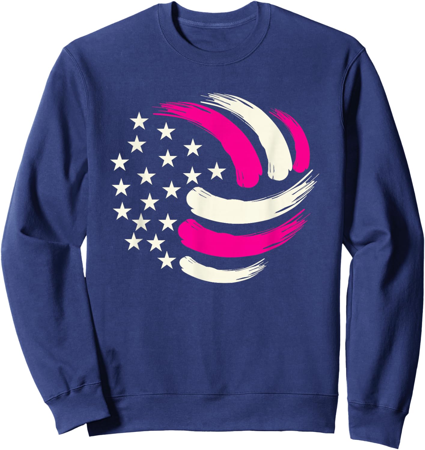 Women Volleyball Teen Girls USA American Flag Sweatshirt - Sweatshirt | Navy