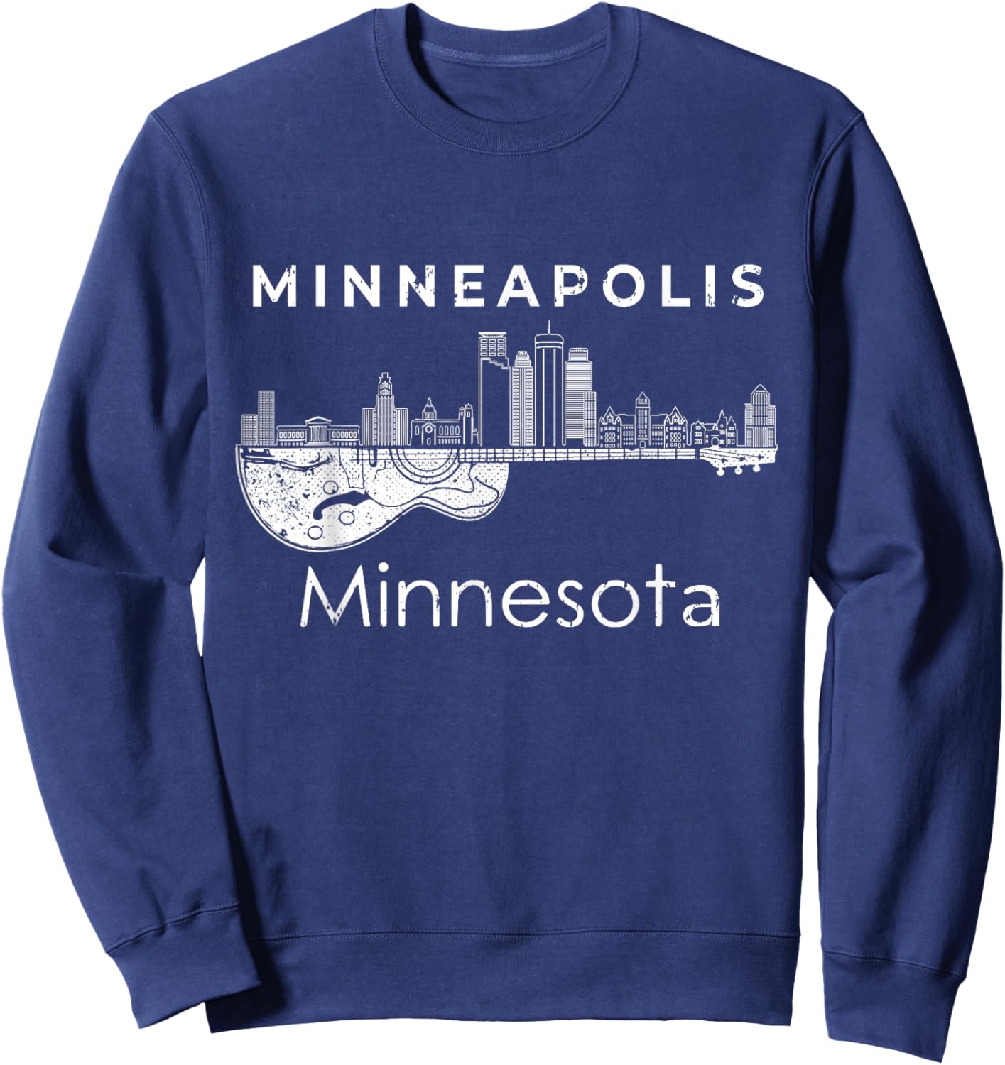 Minneapolis Souvenir Men Minnesota Music Electric Guita Sweatshirt - Sweatshirt | Navy