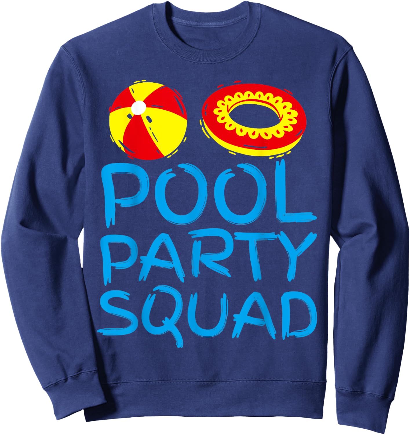 Funny Pool Party Squad Birthday Summer Family Swimming Kids Sweatshirt - Sweatshirt | Navy