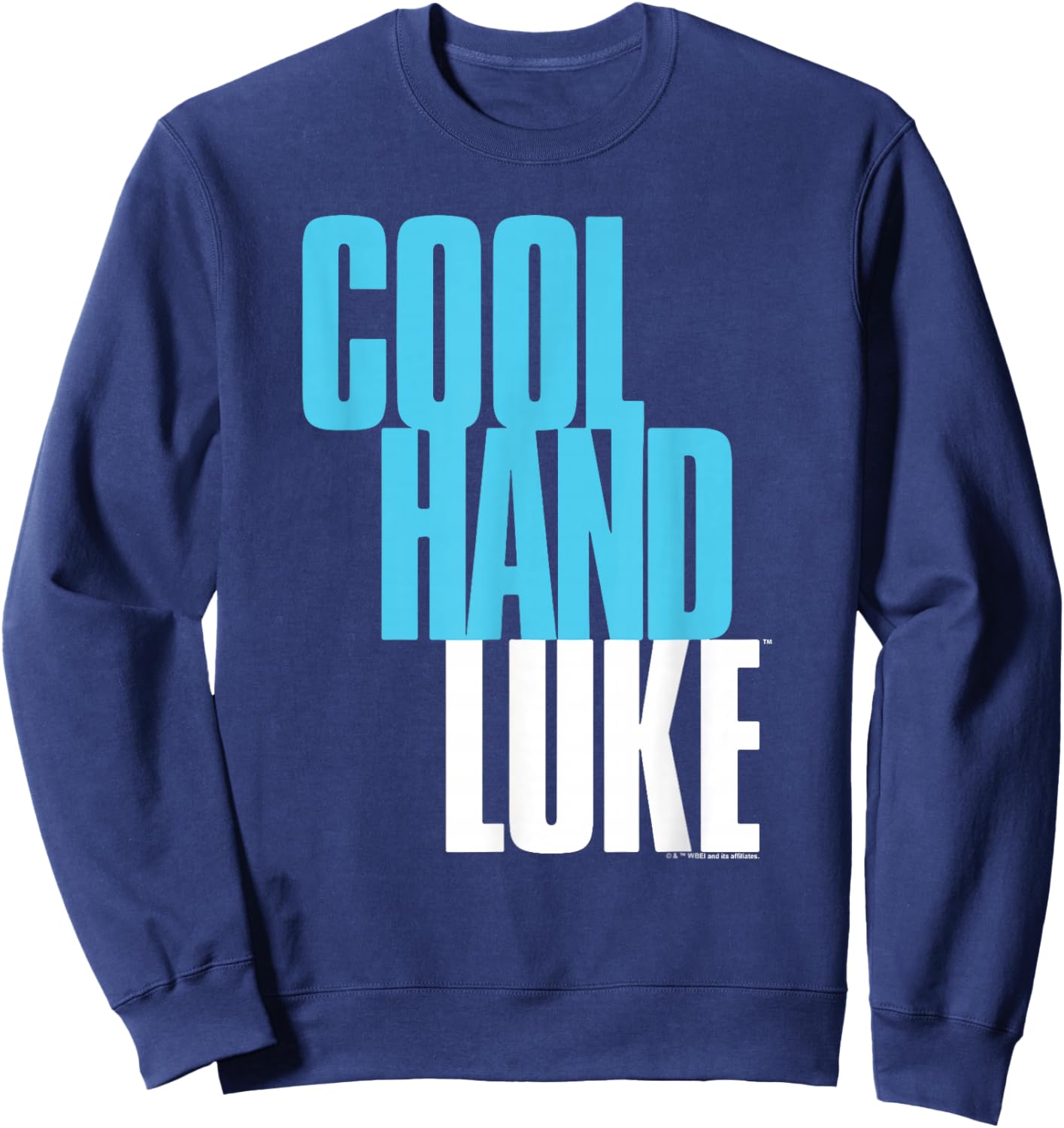 WB100 Cool Hand Luke Bold Vintage Movie Logo Sweatshirt - Sweatshirt | Navy