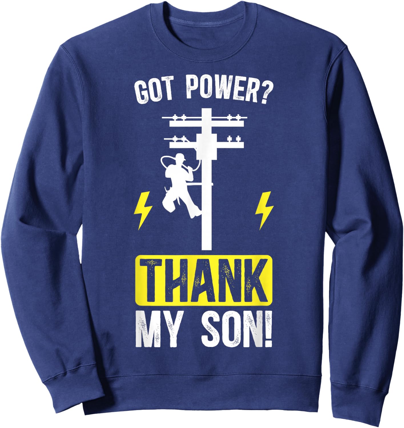 Thank My Son Lineman Mom Of A Lineman Mother Line Mama Sweatshirt - Sweatshirt | Navy