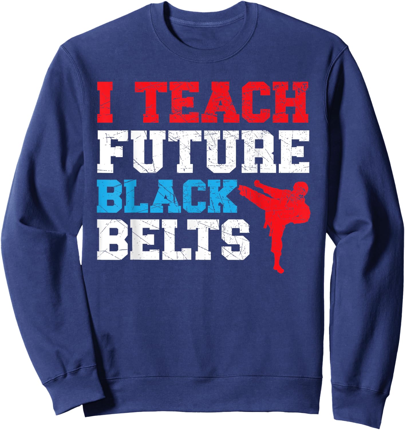 I Teach Future Black Belts Martial Arts Taekwondo Sweatshirt - Sweatshirt | Navy