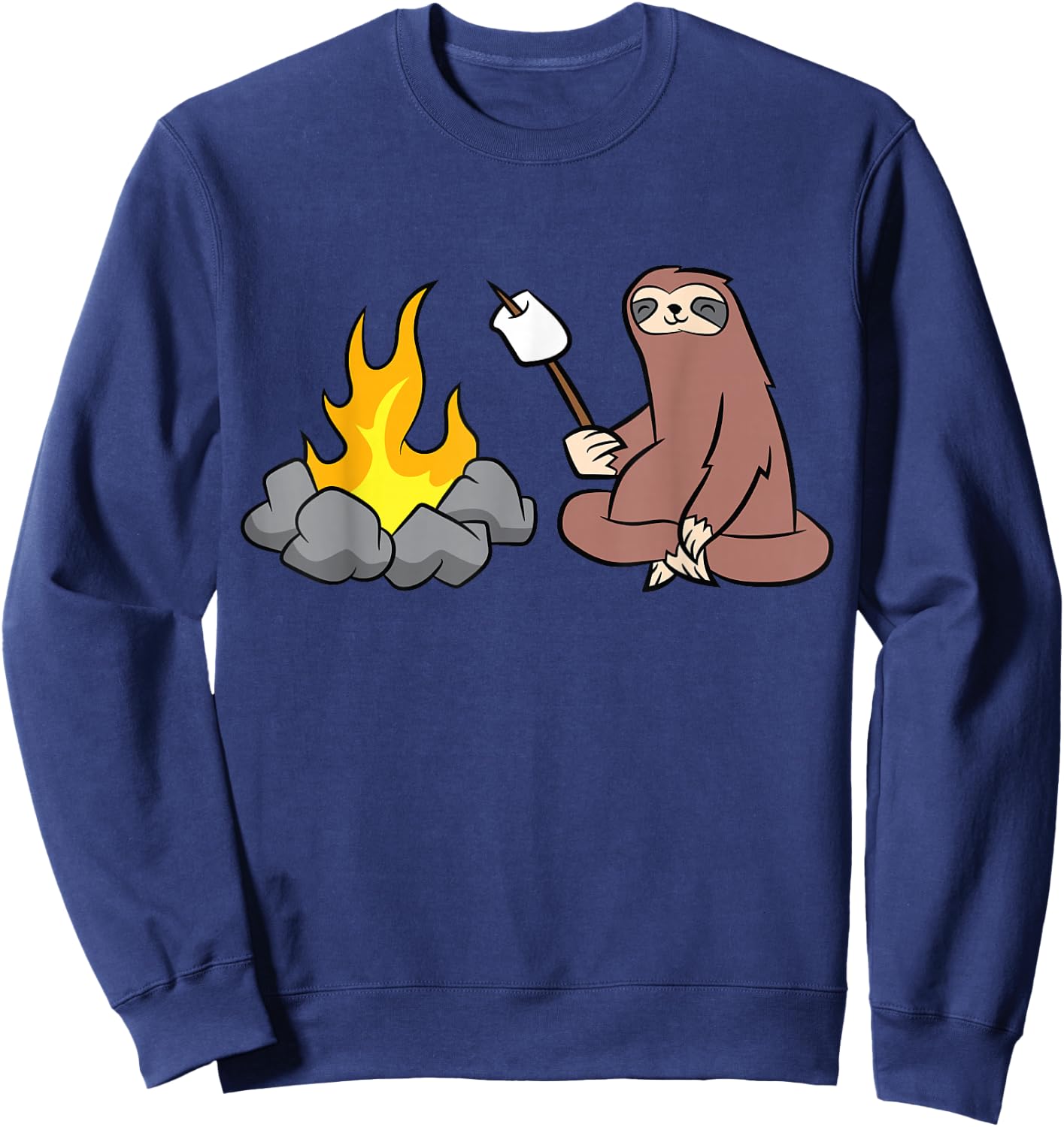Sloth Roasting Marshmallows At The Campfire Sweatshirt - Sweatshirt | Navy