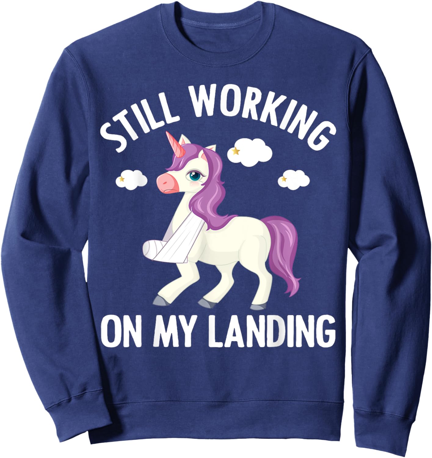Cool Broken Arm Women Broke Elbow Hand Unicorn Sweatshirt - Sweatshirt | Navy