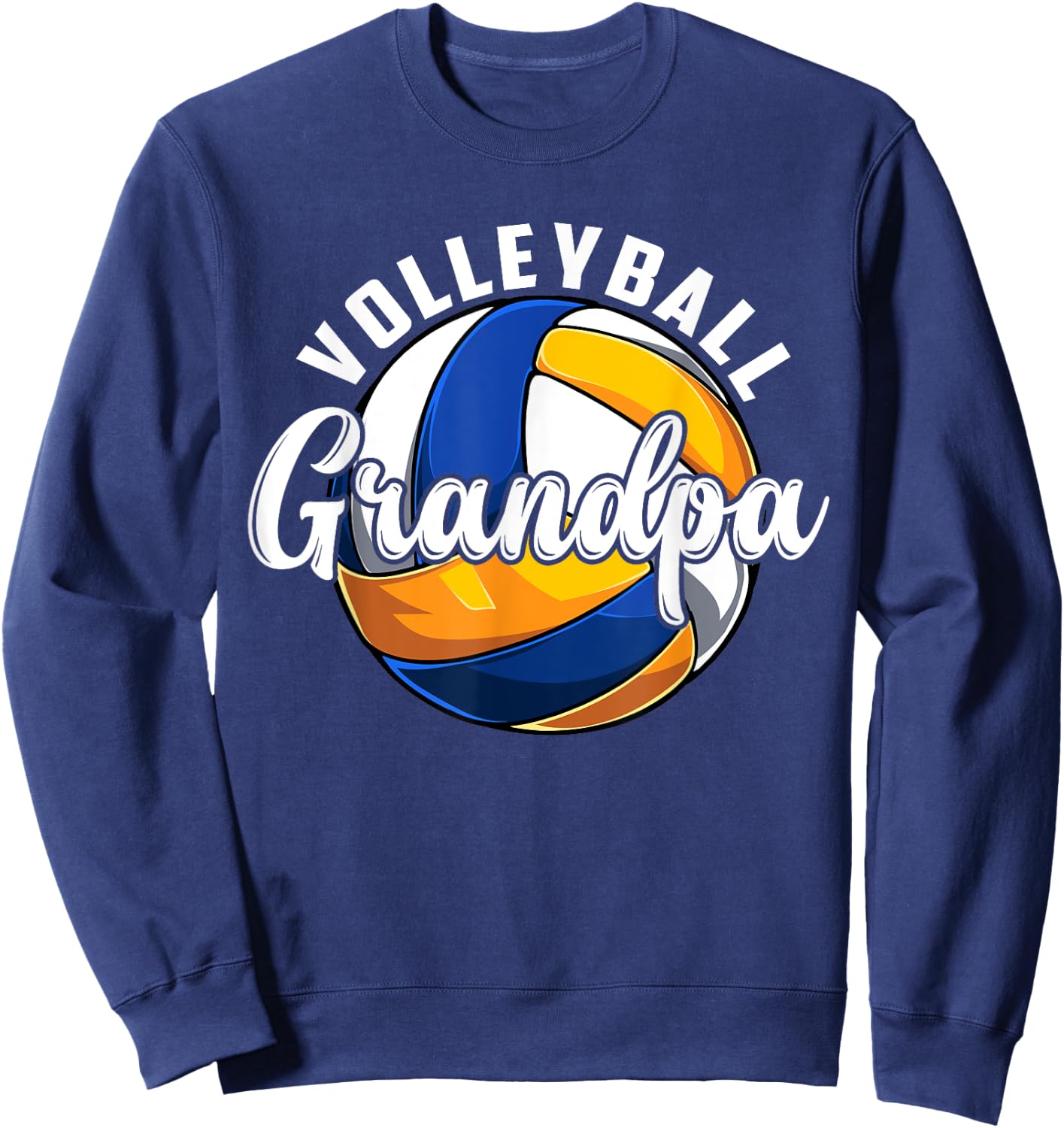 Volleyball Grandpa Vintage Retro Volleyball Fathers Day Sweatshirt - Sweatshirt | Navy