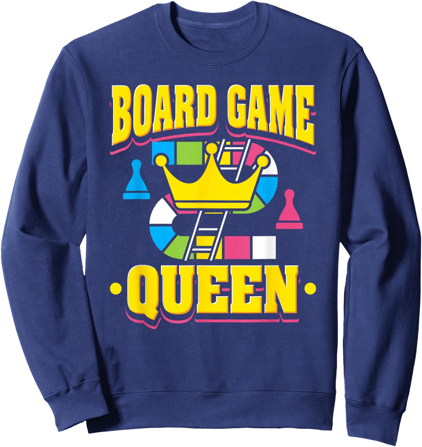 Funny Board Game Queen Design Sweatshirt - Sweatshirt | Navy