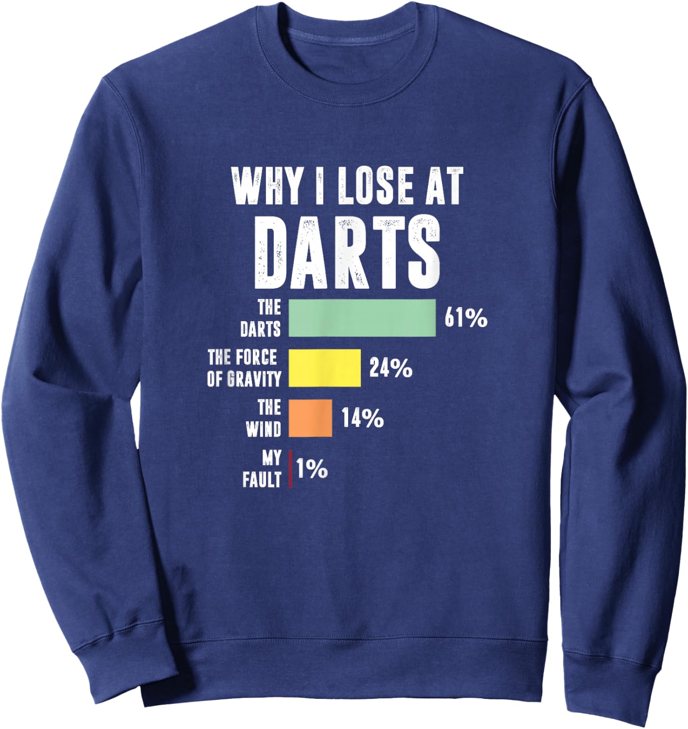 Why I Lose at Darts, Funny Darts Player Sweatshirt - Sweatshirt | Navy