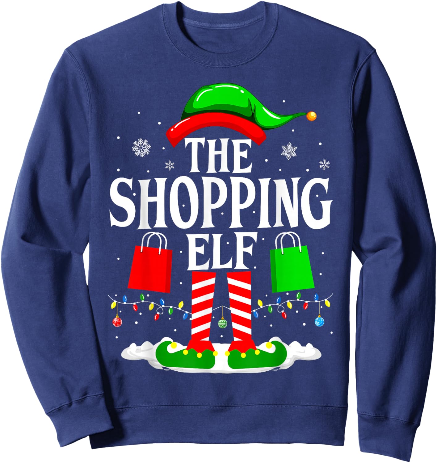 The Shopping Elf Funny Xmas Family matching Christmas Sweatshirt - Sweatshirt | Navy