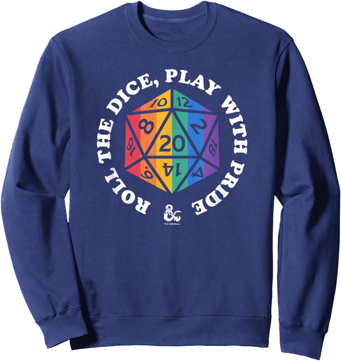 Dungeons & Dragons Rainbow Roll The Dice Play With Pride Sweatshirt - Sweatshirt | Navy