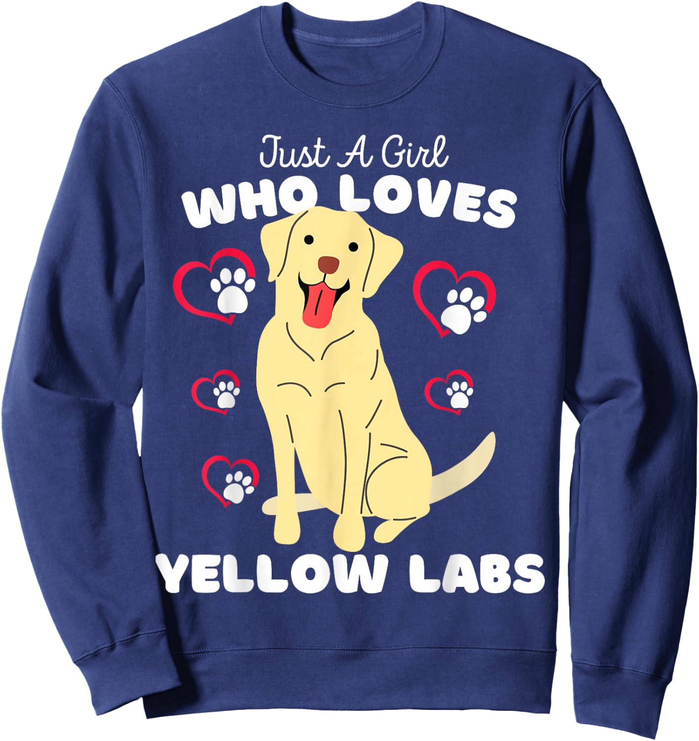 Just A Girl Who Loves Yellow Labs - Cute Yellow Lab Kids Sweatshirt - Sweatshirt | Navy