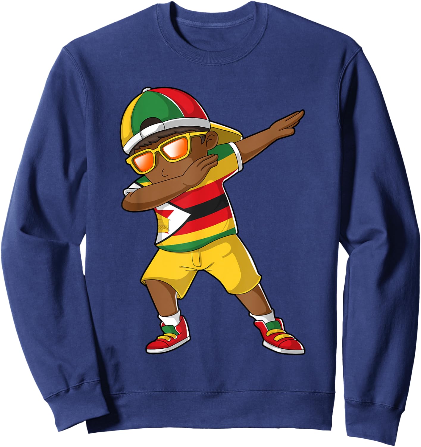 Zimbabwean Boy Zimbabwe Kid Patriotism Roots Heritage Sweatshirt - Sweatshirt | Navy