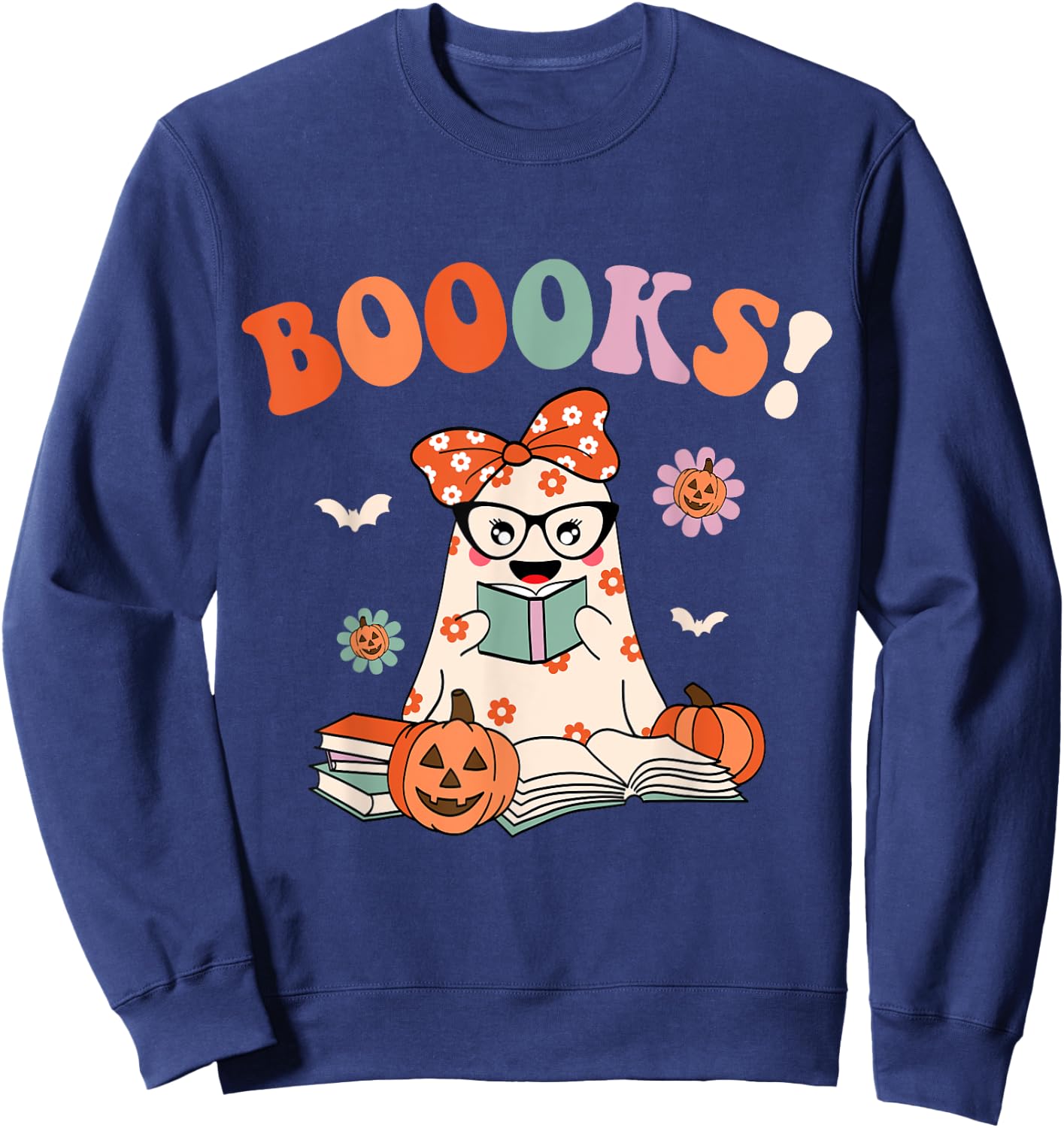 Read More Books Spooky Teacher Cute Halloween Women Men Sweatshirt - Sweatshirt | Navy