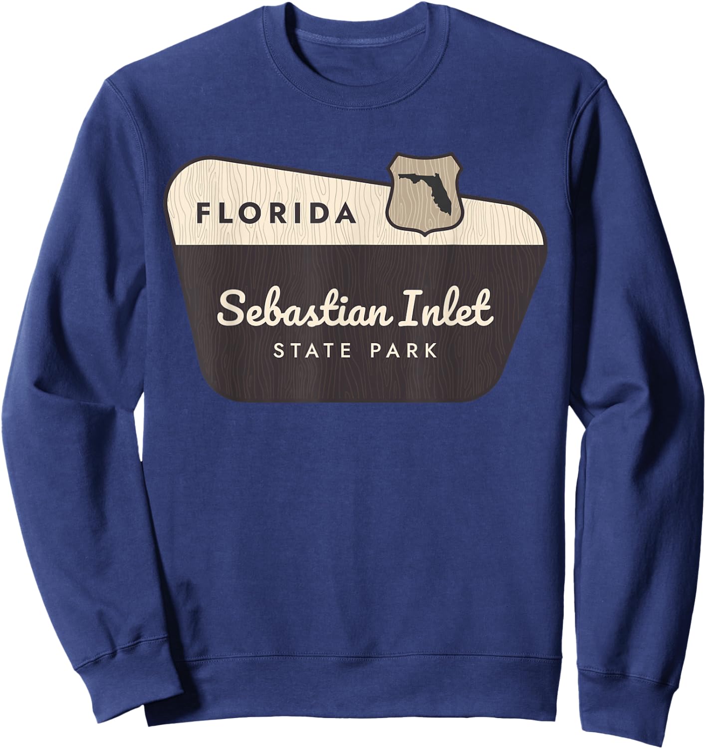 Sebastian Inlet State Park Florida Welcome Sign Vacation Sweatshirt - Sweatshirt | Navy