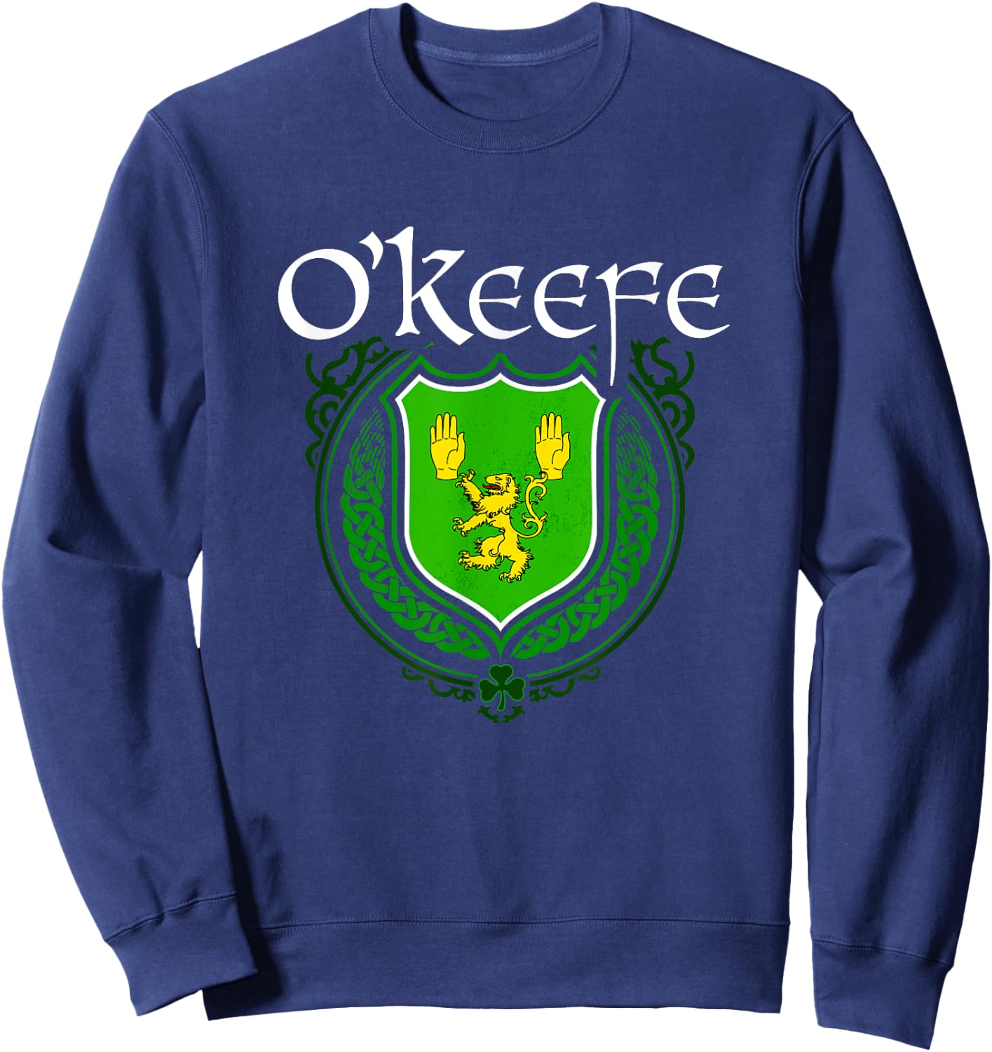 O'Keefe Surname Irish Clan Tartan Badge Ireland Sweatshirt - Sweatshirt | Navy