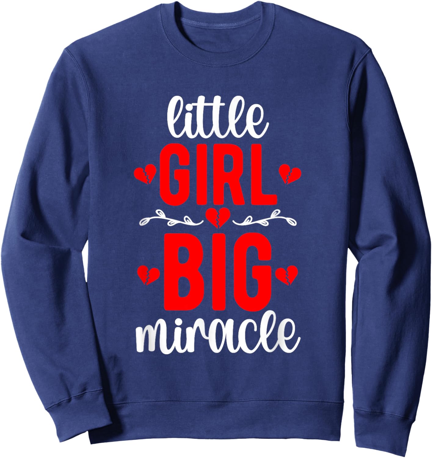 Little Girl CHD Warrior Congenital Heart Disease Sweatshirt - Sweatshirt | Navy