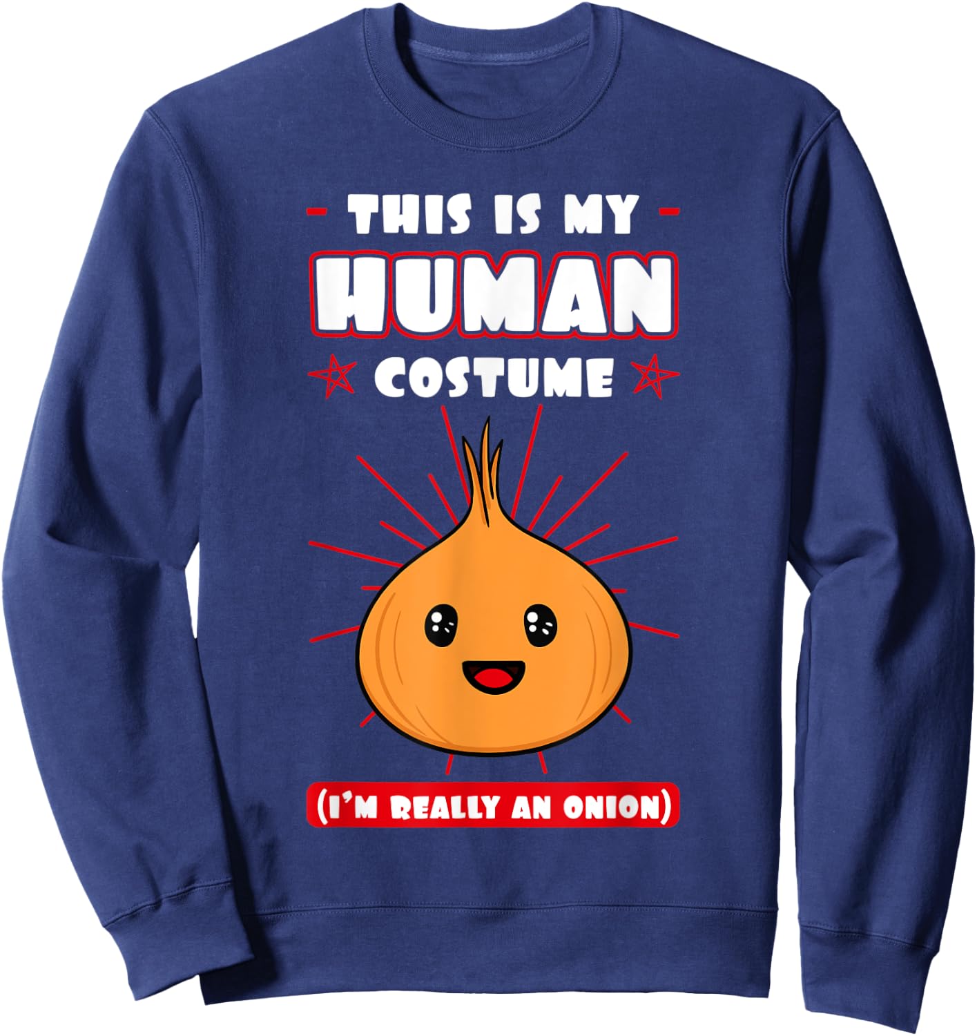Onion Human Costume Bulb Shallot Lover Vegeterian Farmer Sweatshirt - Sweatshirt | Navy