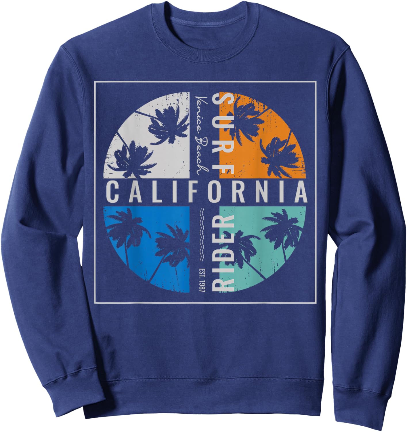 California Surf Rider Venice Beach Est 1987 Sweatshirt - Sweatshirt | Navy