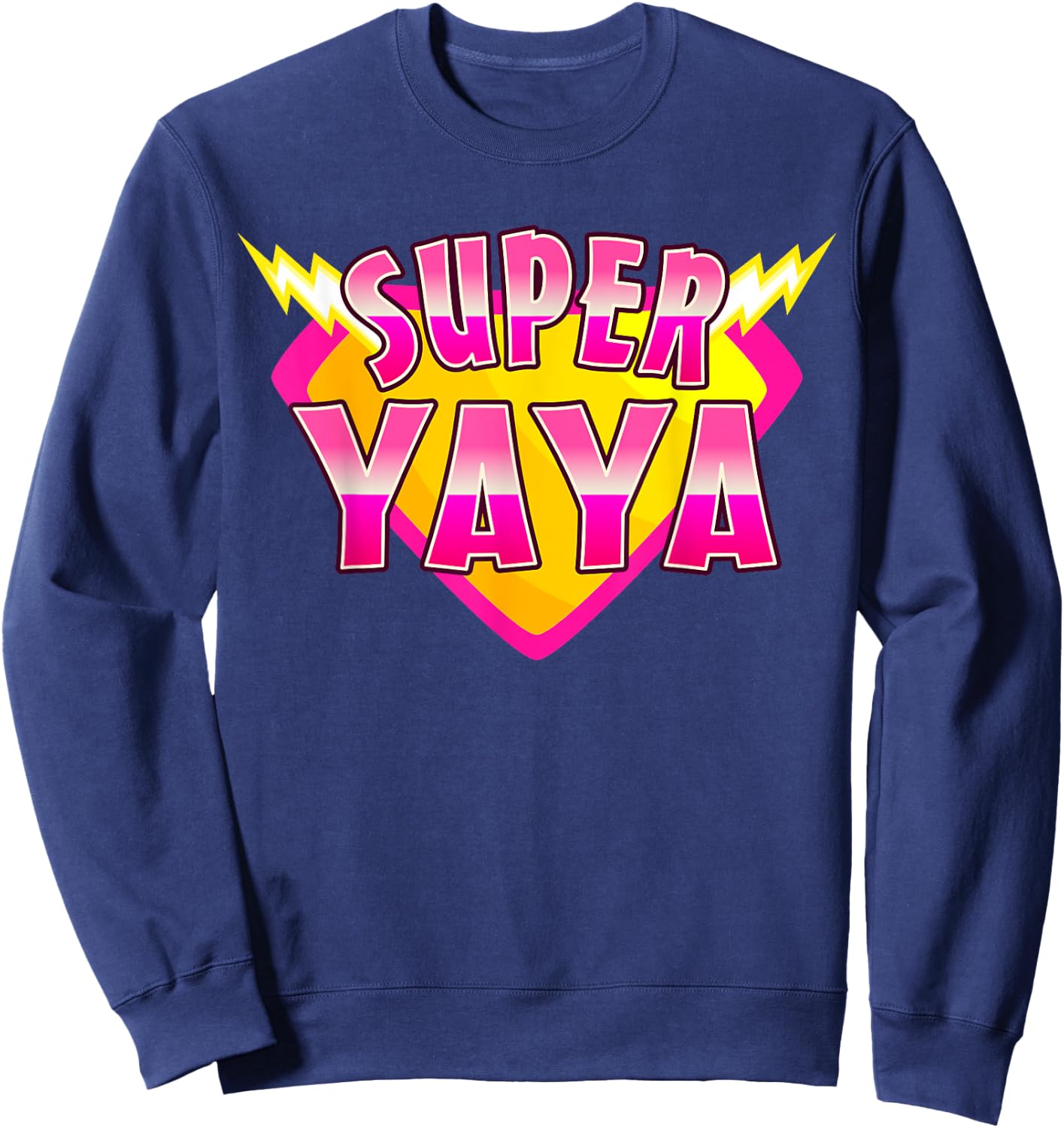 Super YaYa Superhero Grandmother Comic Book Family Matching Sweatshirt - Sweatshirt | Navy