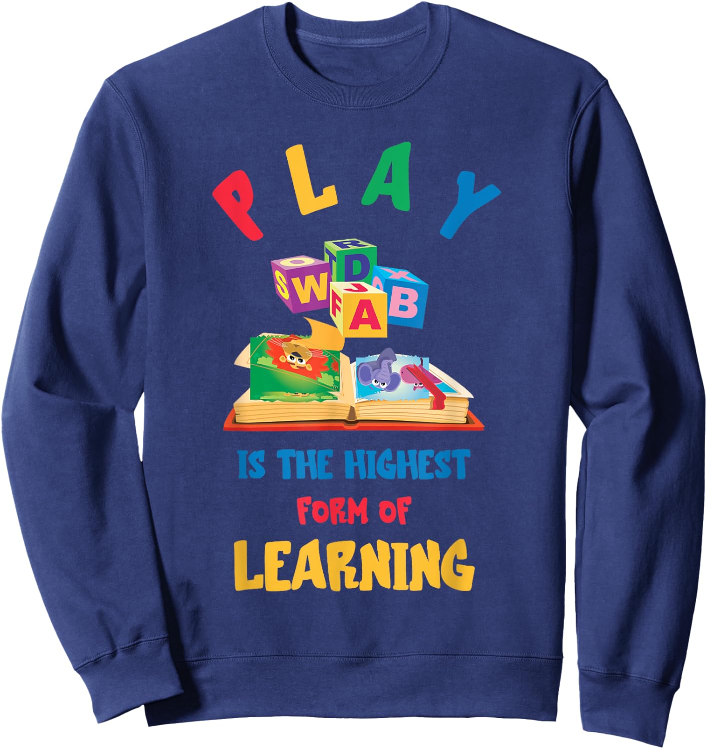 Daycare Provider Play ABC Childcare Teacher Appreciation Sweatshirt - Sweatshirt | Navy