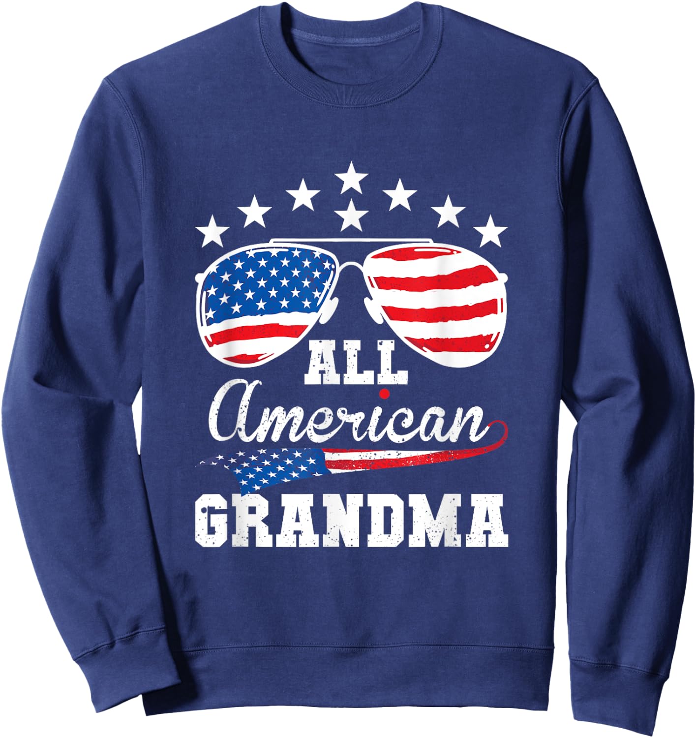 All American Grandma 4th of July Matching Family Sweatshirt - Sweatshirt | Navy