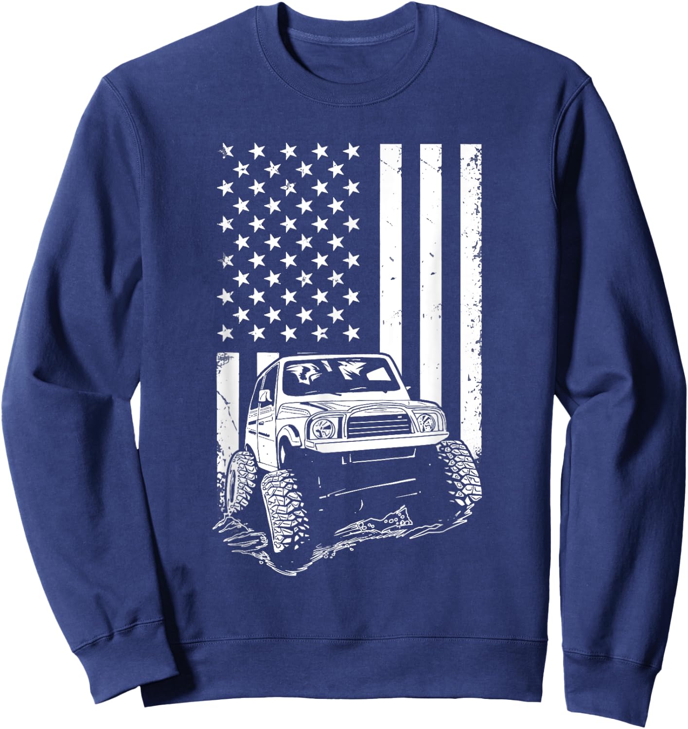Off Road Vehicle American Flag Apparel Off Roader Men Sweatshirt - Sweatshirt | Navy