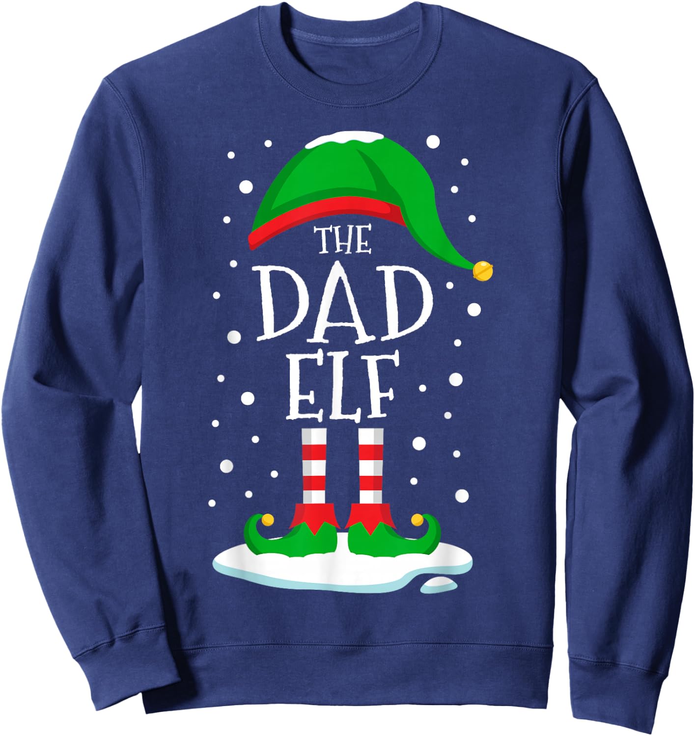 The Dad Elf Christmas Family Matching Xmas Daddy Funny Sweatshirt - Sweatshirt | Navy