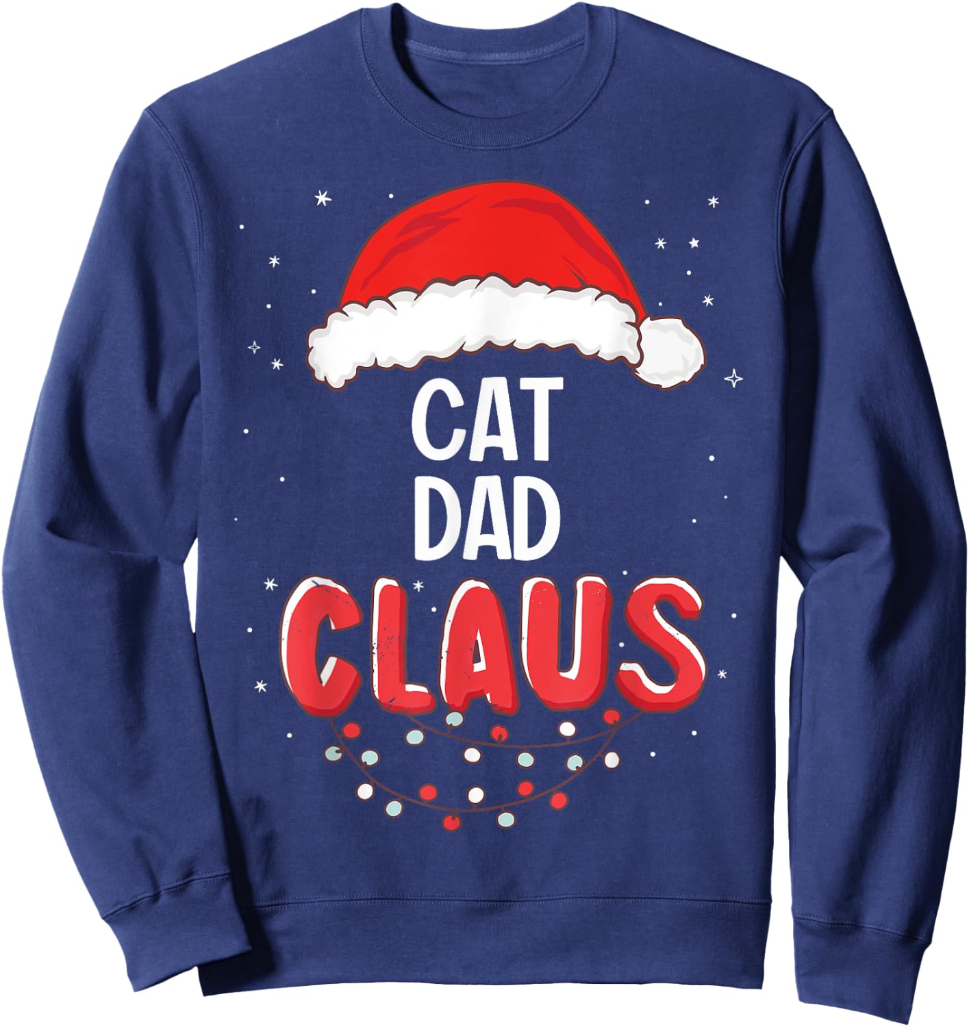 Cat Dad Santa Claus Christmas Matching Costume Women Sweatshirt - Sweatshirt | Navy