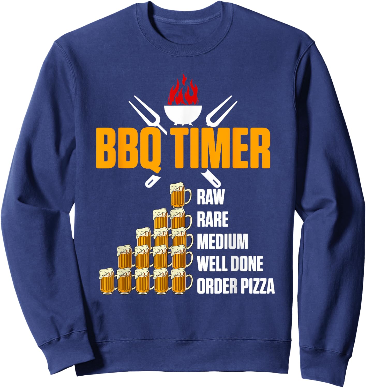 Barbecue BBQ Timer - Grill Beer Grill Sweatshirt - Sweatshirt | Navy