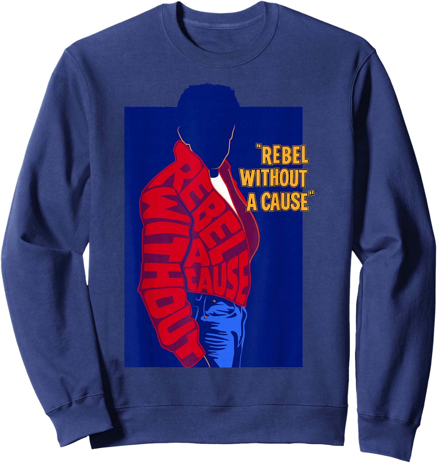 WB100 Rebel Without A Cause James Dean Red Jacket Vintage Sweatshirt - Sweatshirt | Navy