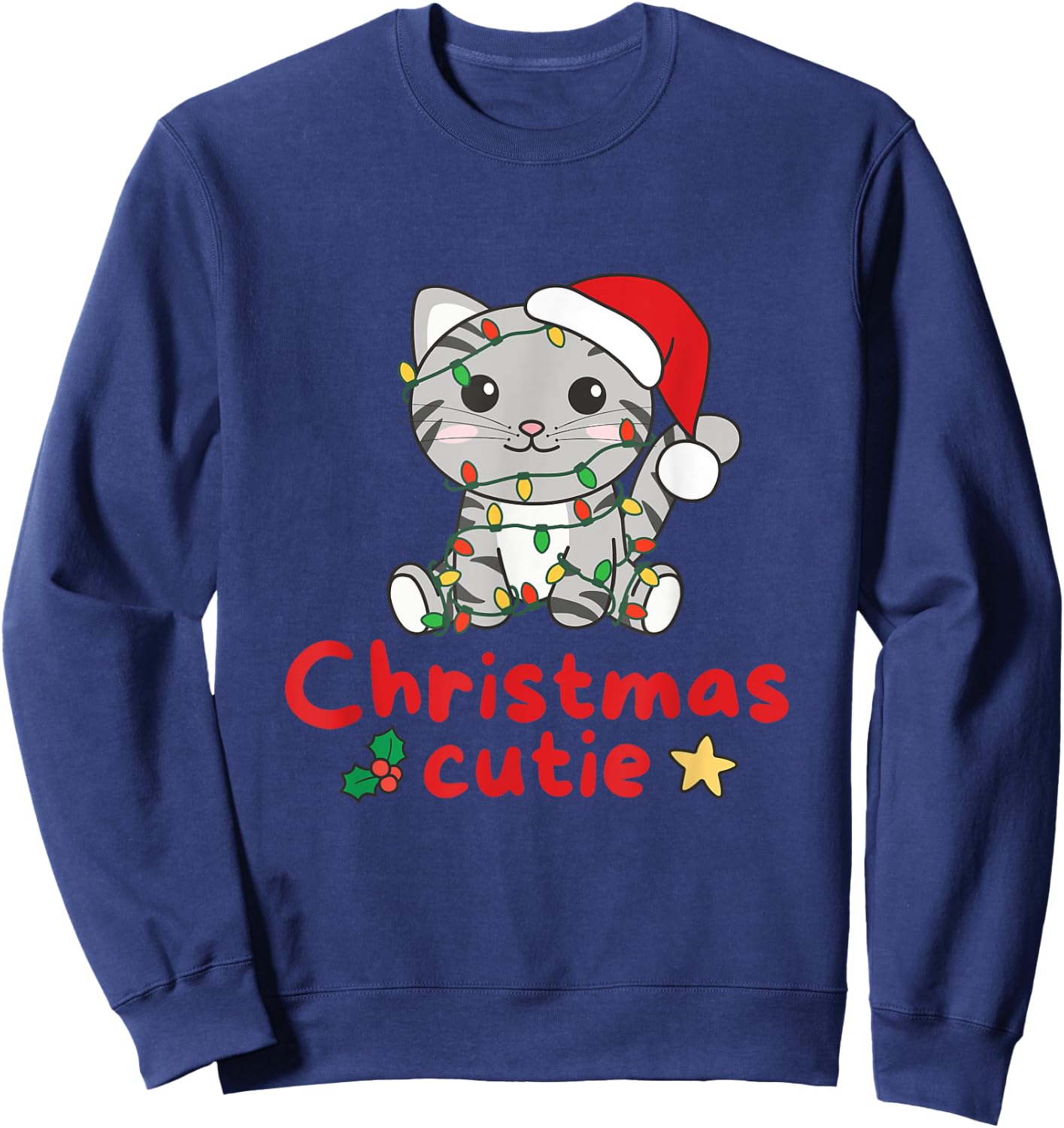 Cat Christmas Cutie Cats Christmas Women Kids Sweatshirt - Sweatshirt | Navy