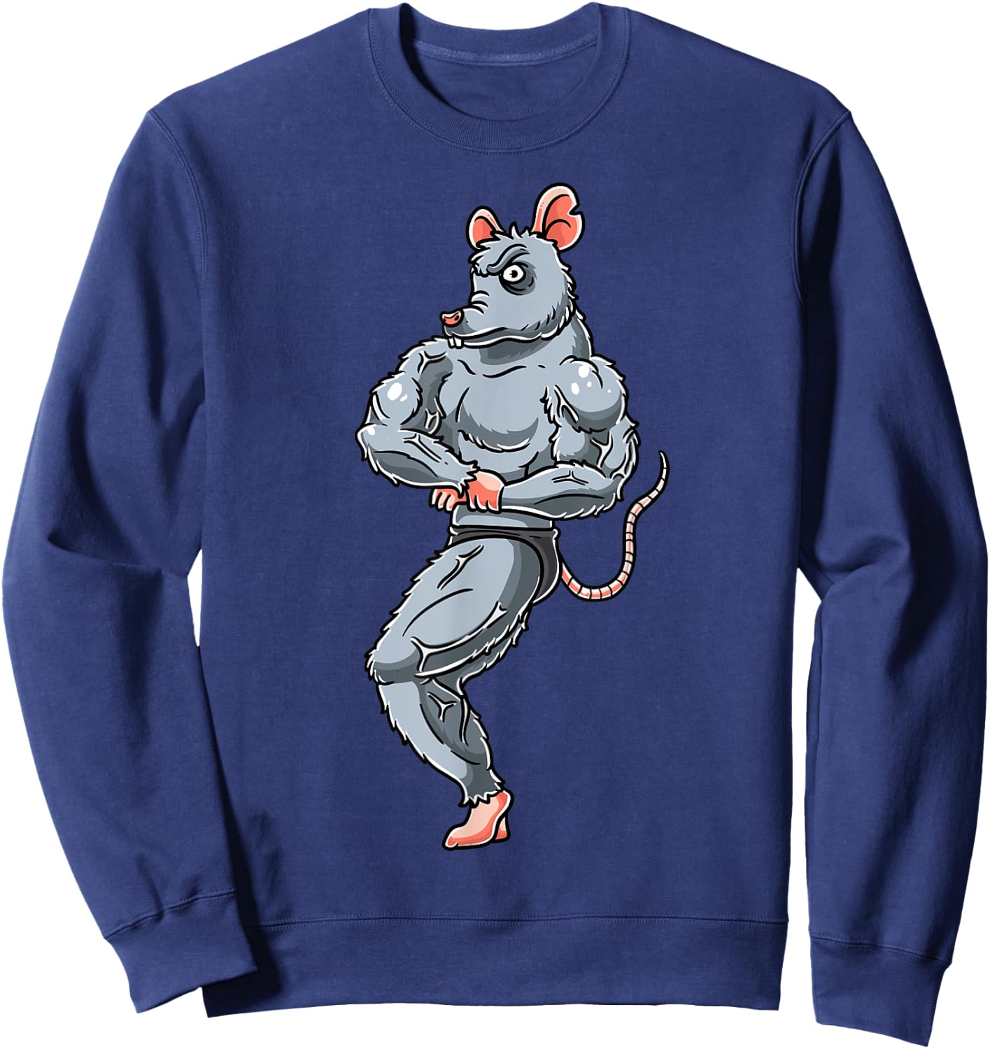 Rat Bodybuilding Fitness Gym Motivation Bodybuilder Sweatshirt - Sweatshirt | Navy