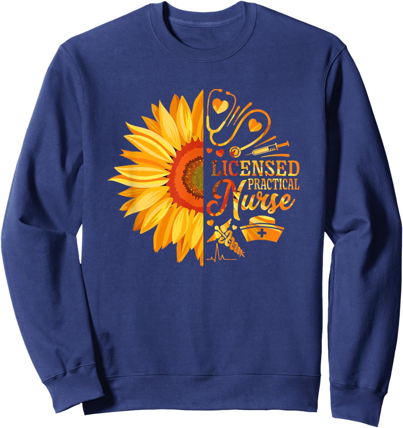 Sunflower Licensed Practical Nurse Medical Nursing LPN Sweatshirt - Sweatshirt | Navy