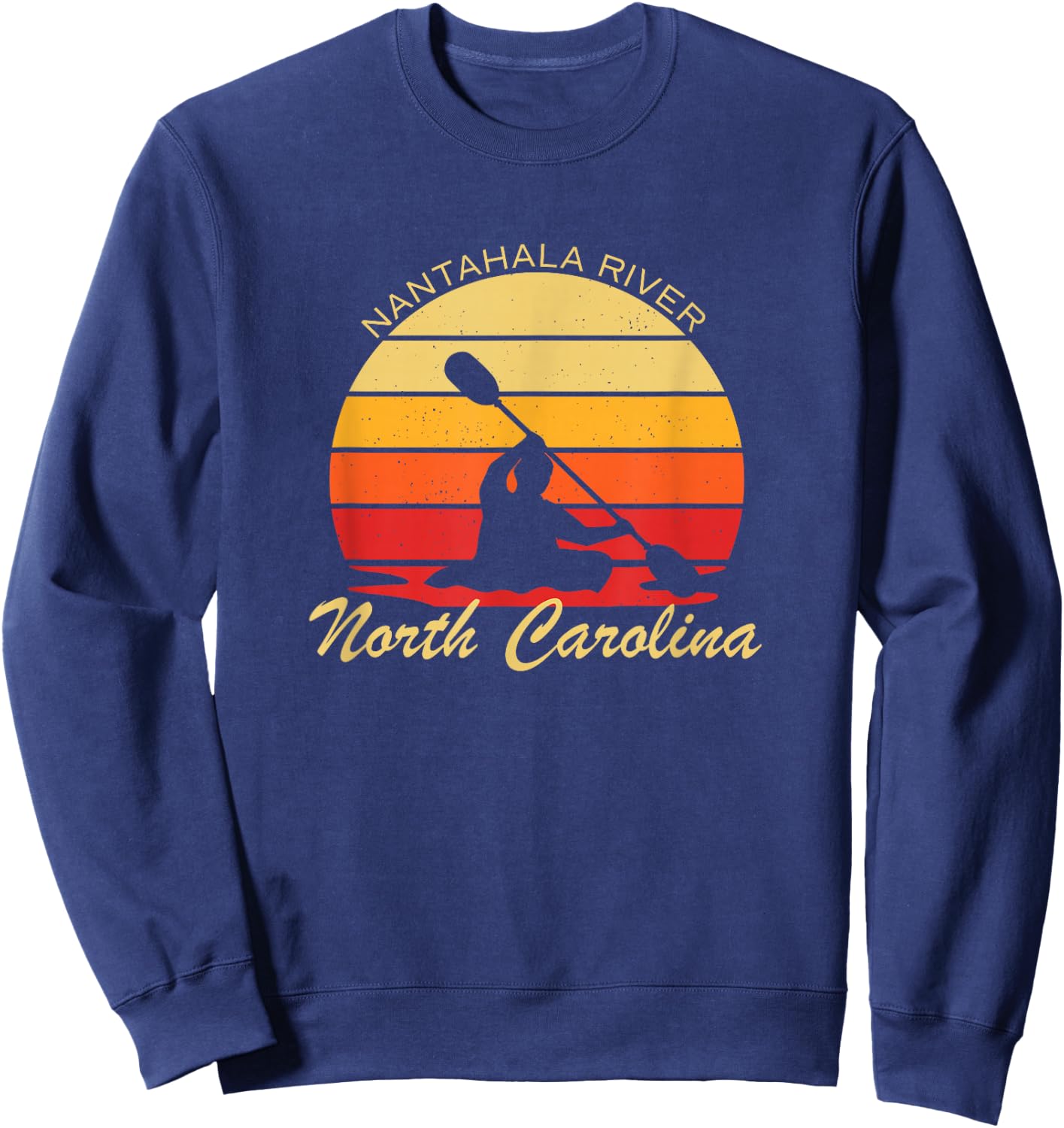 Vintage Kayak Nantahala River North Carolina Adventure Sweatshirt - Sweatshirt | Navy